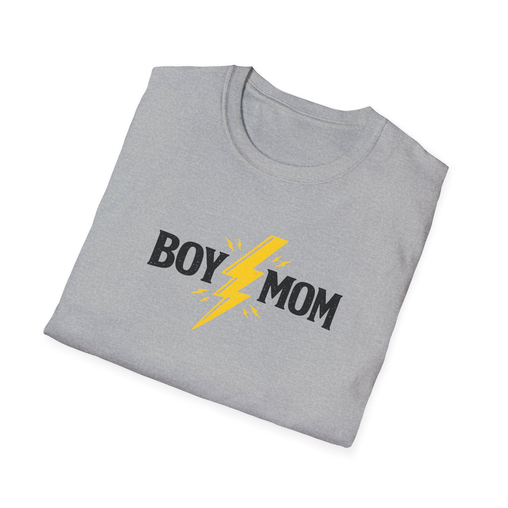 Boy Mom Lightning T-Shirt — Graphic Mom Tee for Proud Boys’ Moms