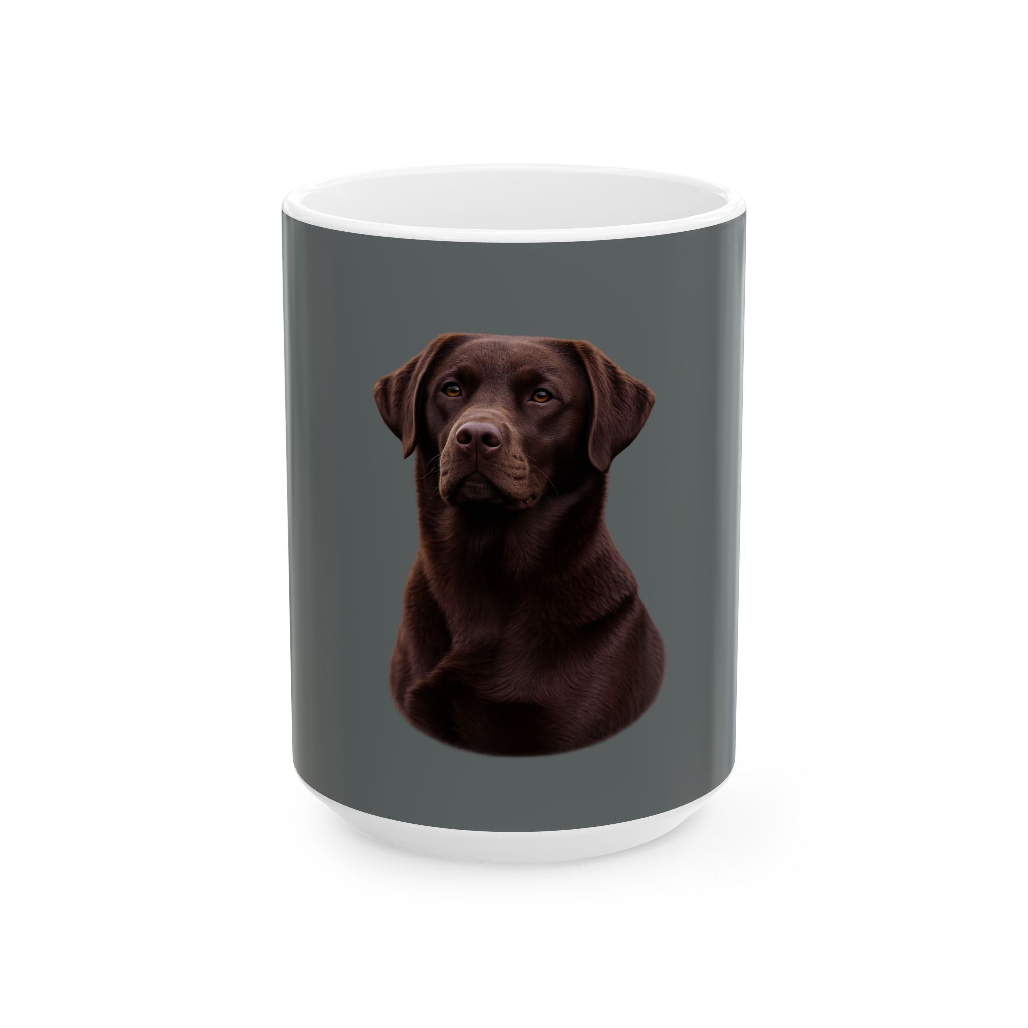 Chocolate Labrador Portrait Mug | Ceramic Dog Coffee Cup