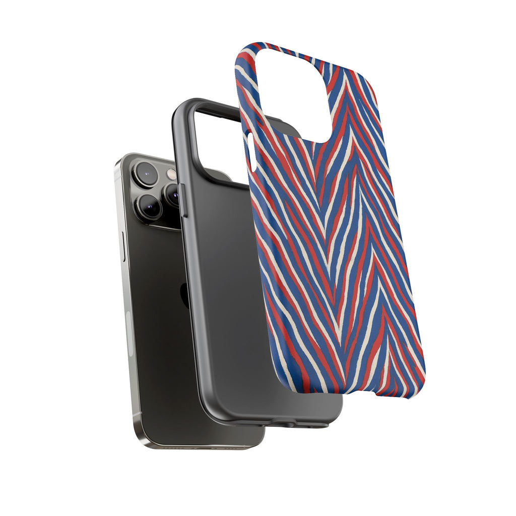 Red White Blue Zebra Stripe Tough Case | Patriotic Phone Cover