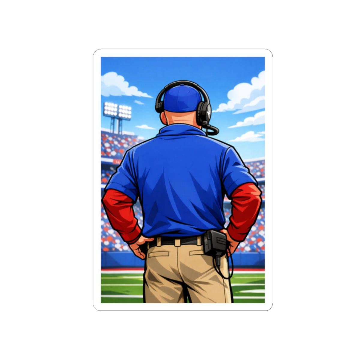 Buffalo Football Coach Illustration Stickers | Kiss-Cut Coach Sticker