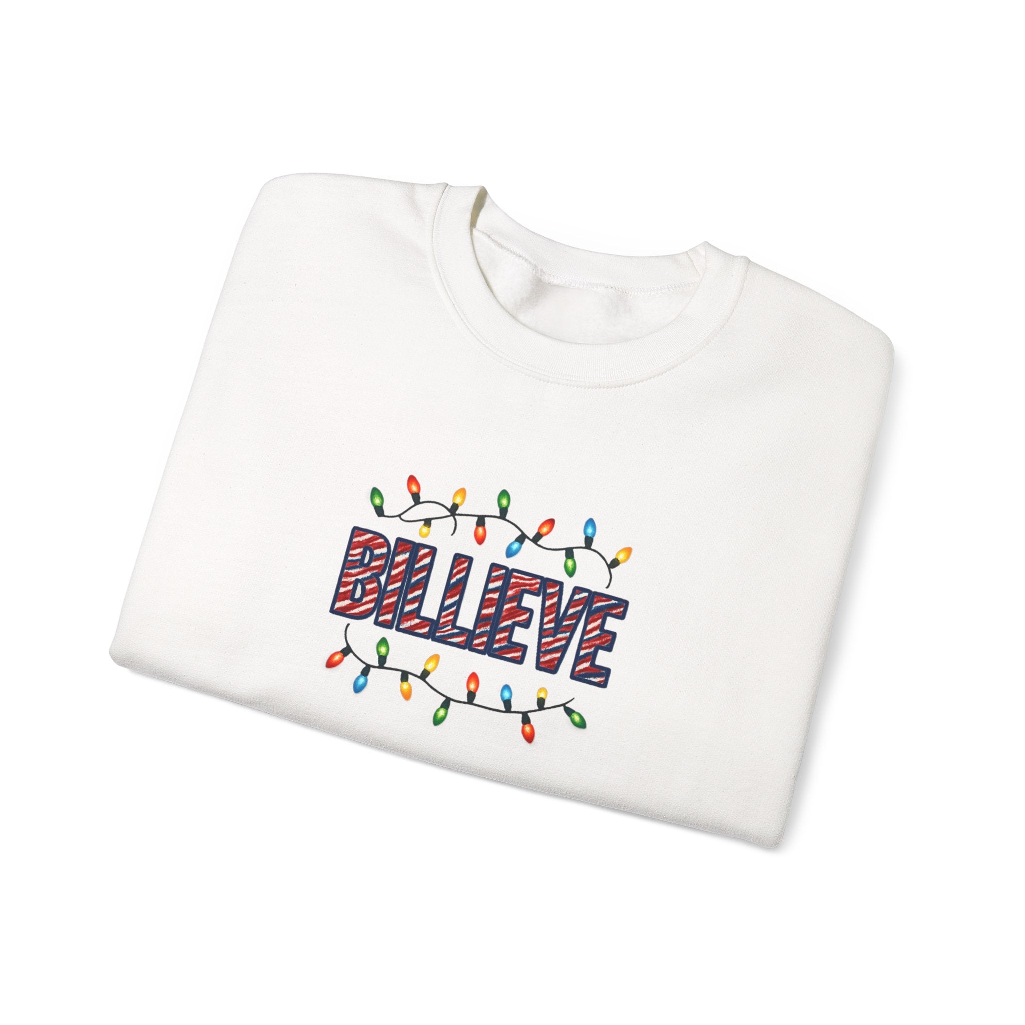 Billieve Christmas Lights Sweatshirt | Holiday Believe Crewneck