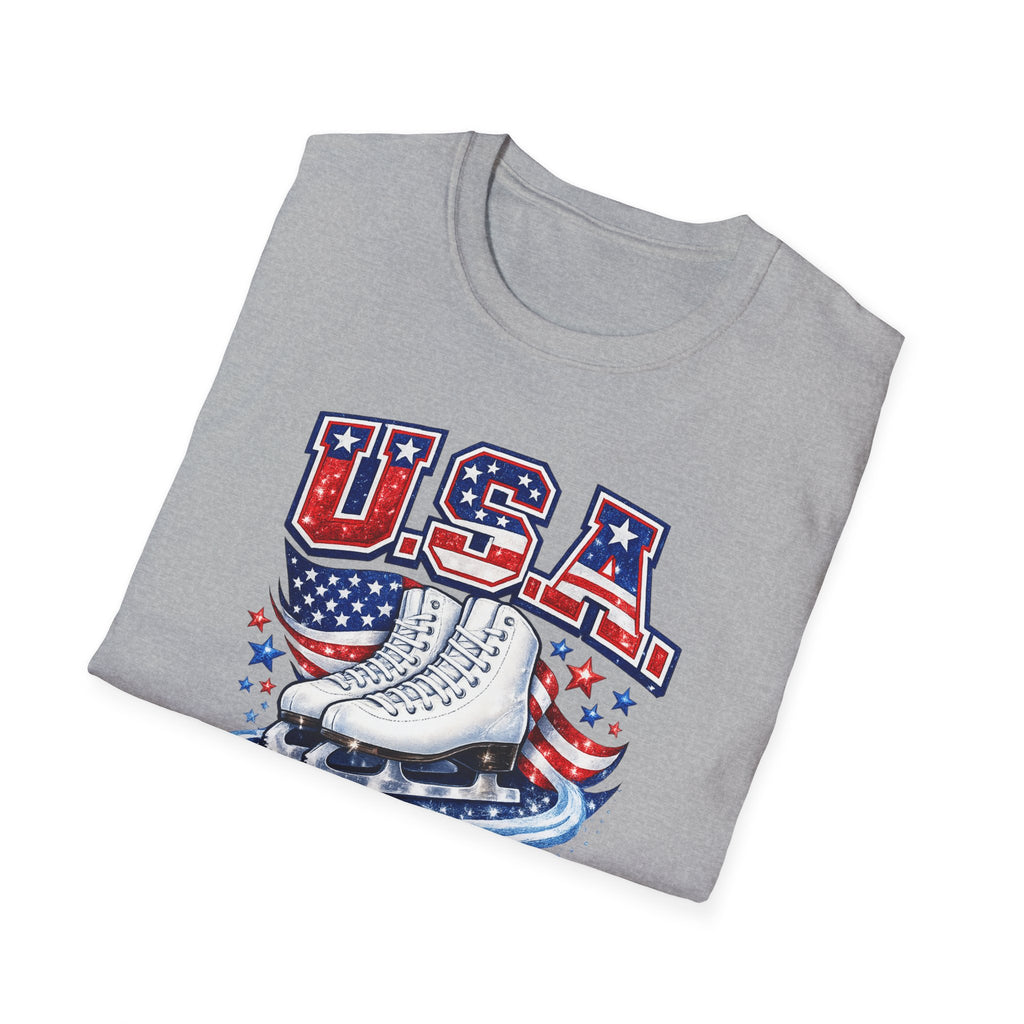 U.S.A. figure skating Unisex Softstyle T-Shirt