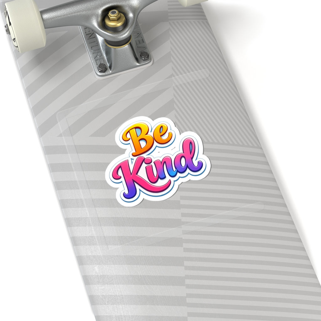 Be Kind Script Sticker | Colorful Gradient Kiss-Cut Vinyl