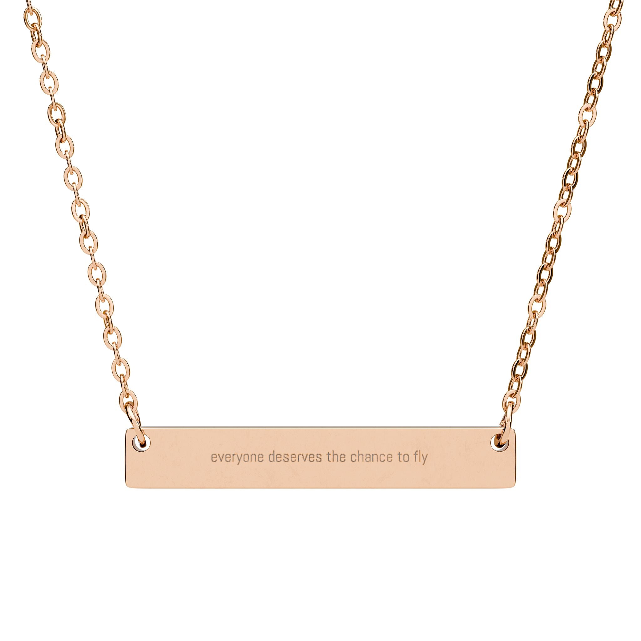 Horizontal Bar Necklace (Engraving)| everyone deserves the chance to fly