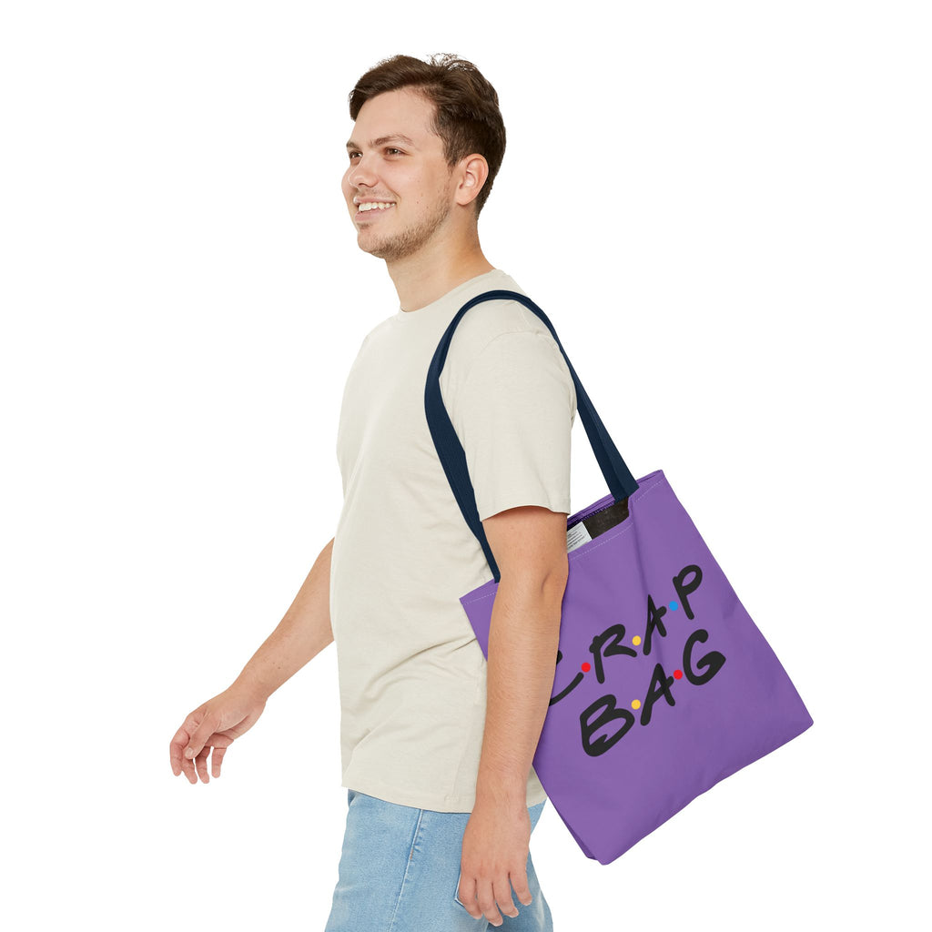Friends Crap Bag Tote Bag | Purple All-Over Print Tote