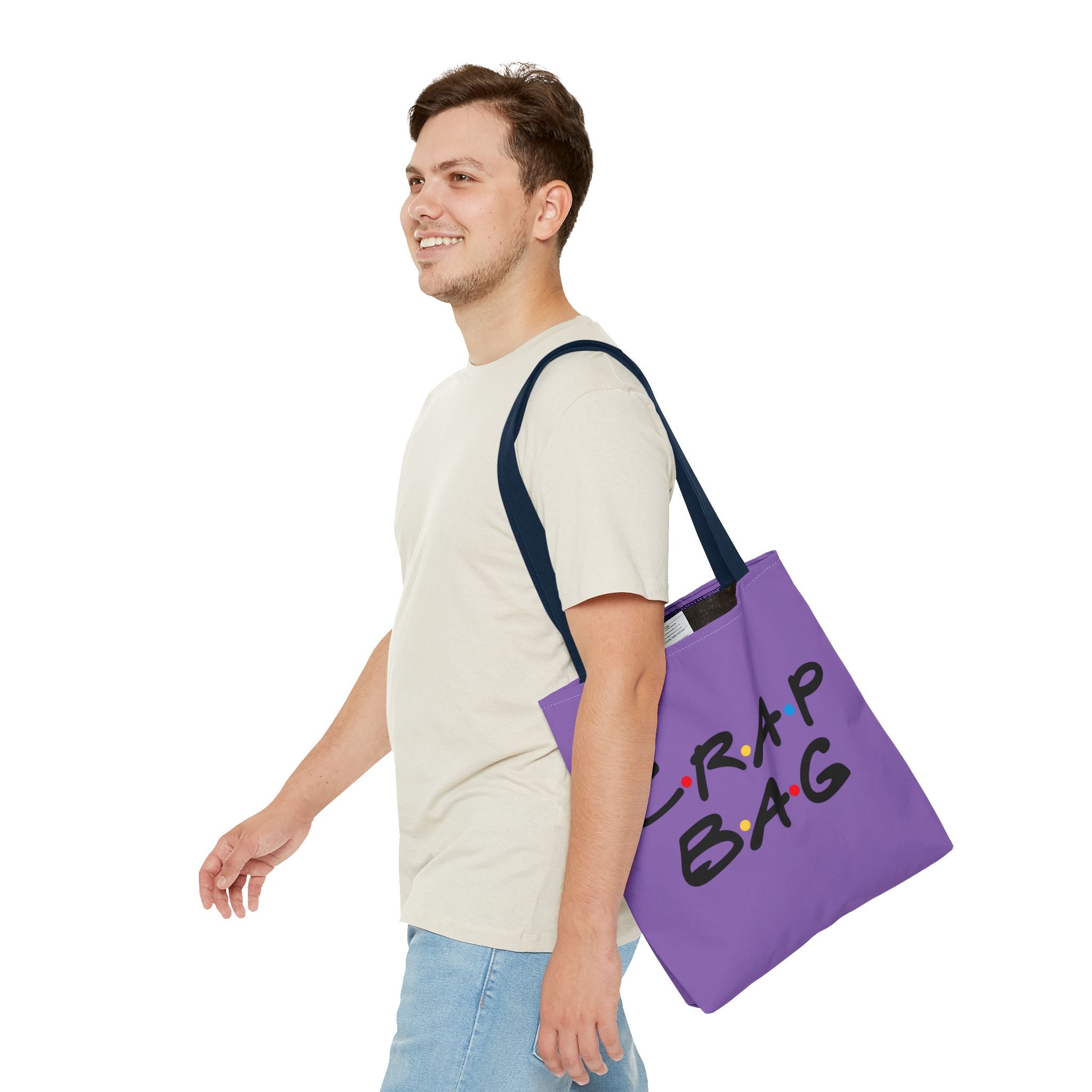 Friends Crap Bag Tote Bag | Purple All-Over Print Tote