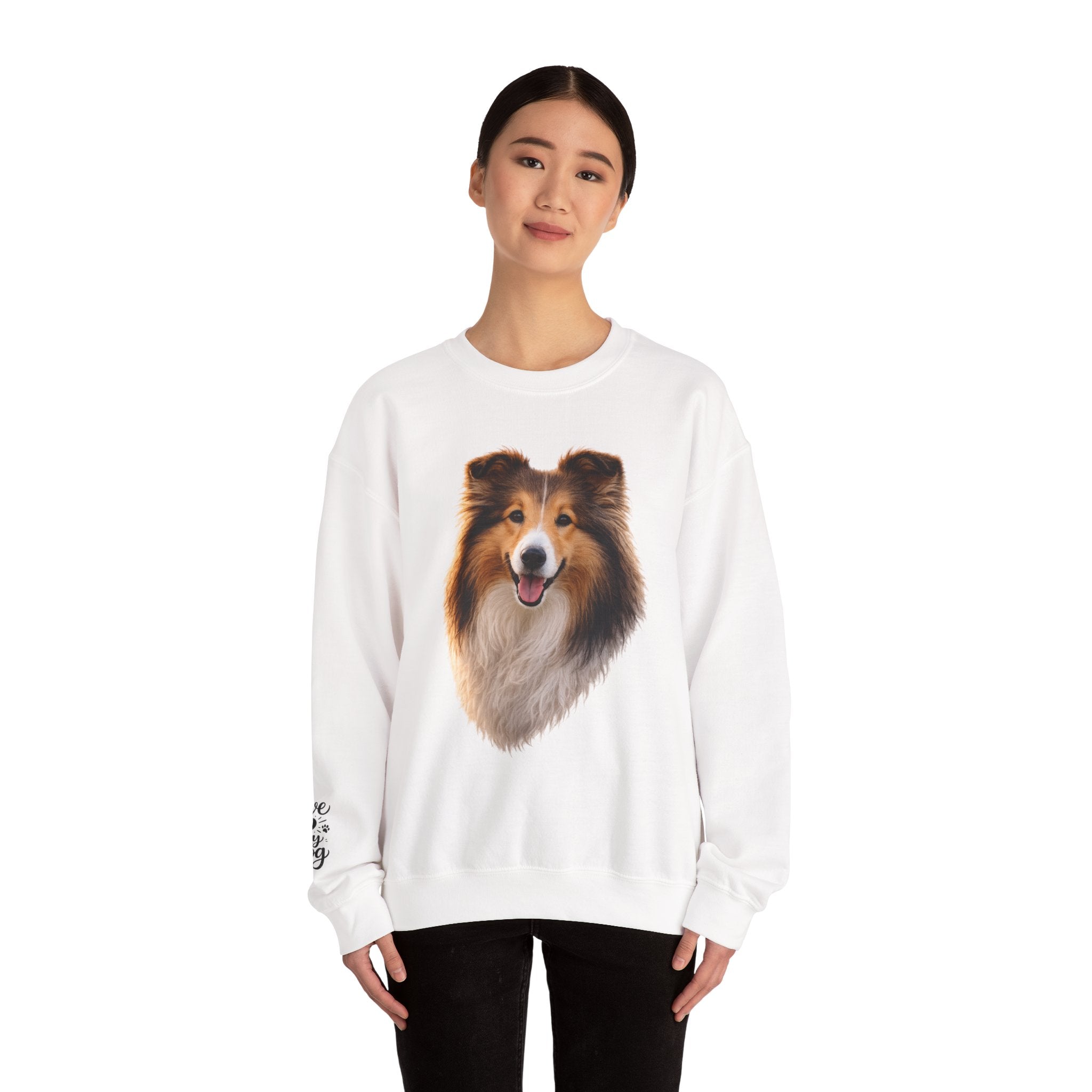 Smiling Collie Crewneck Sweatshirt | Collie Face Pullover