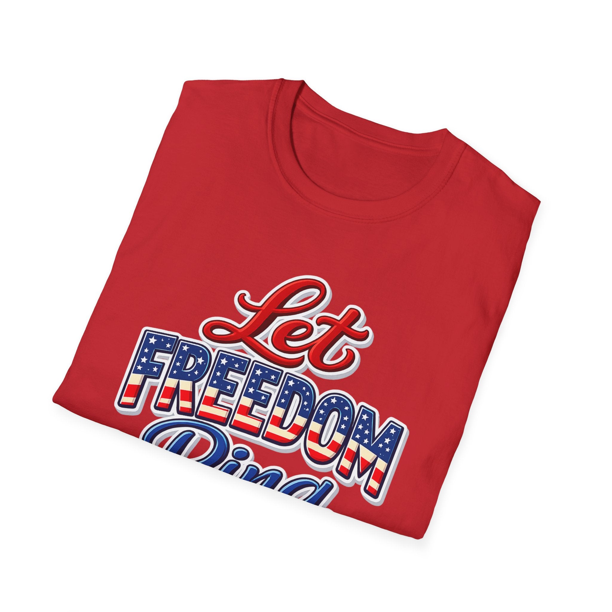 Let Freedom Ring T-Shirt | Patriotic USA Flag Typography
