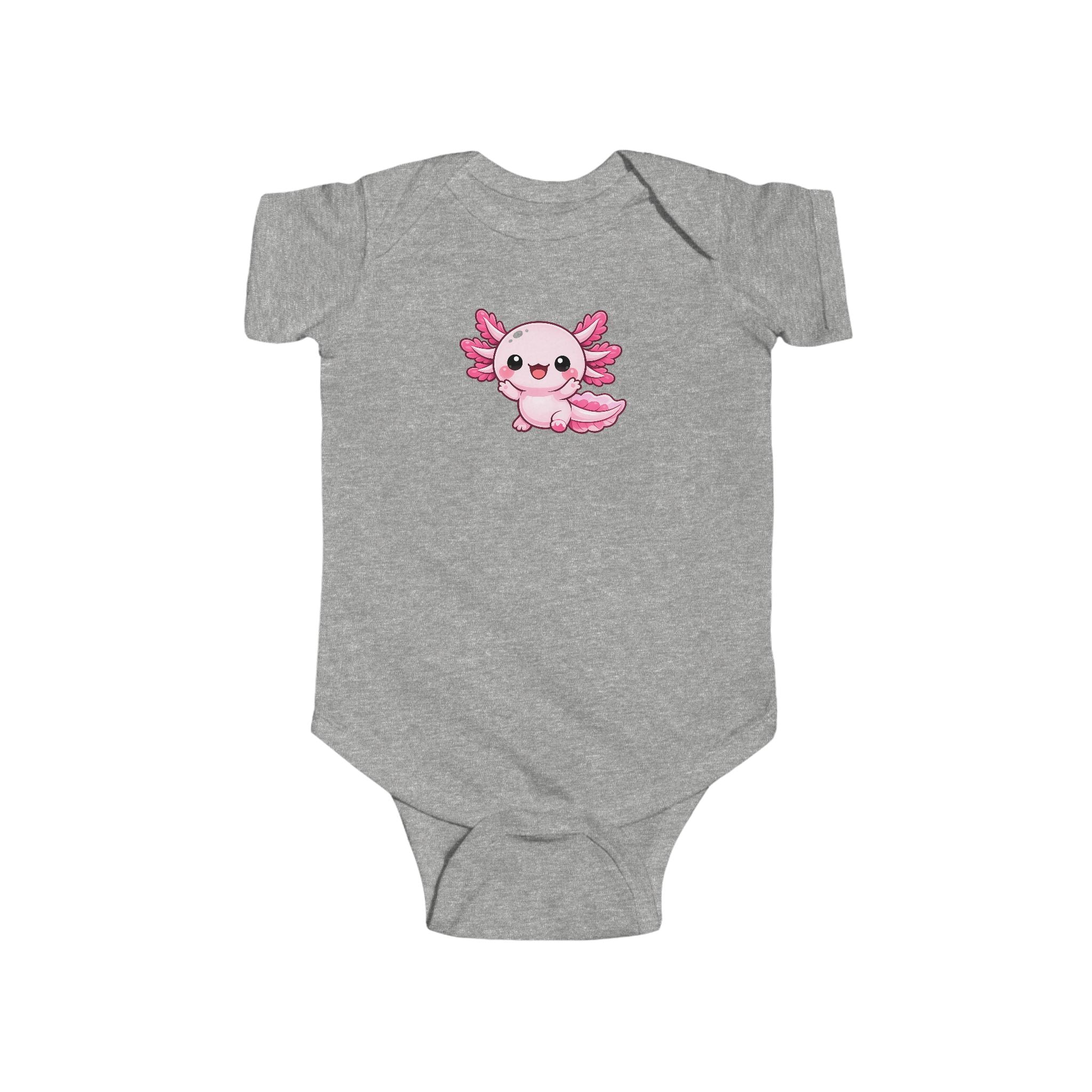 Pink Axolotl Infant Bodysuit | Cute Cartoon Axolotl