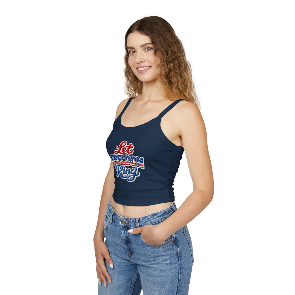 Let Freedom Ring Tank Top | American Flag Script Patriotic July 4th