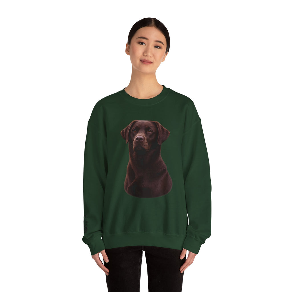Chocolate Labrador Portrait Sweatshirt | Dog Face Crewneck