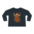 Highland Cow in Santa Hat Toddler Tee | Christmas