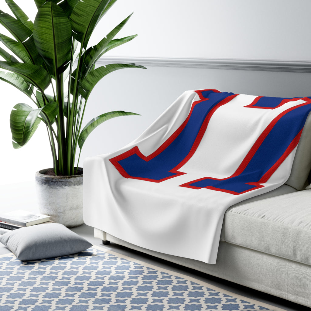 17 Sherpa Fleece Blanket | Blue Red Athletic Jersey Style