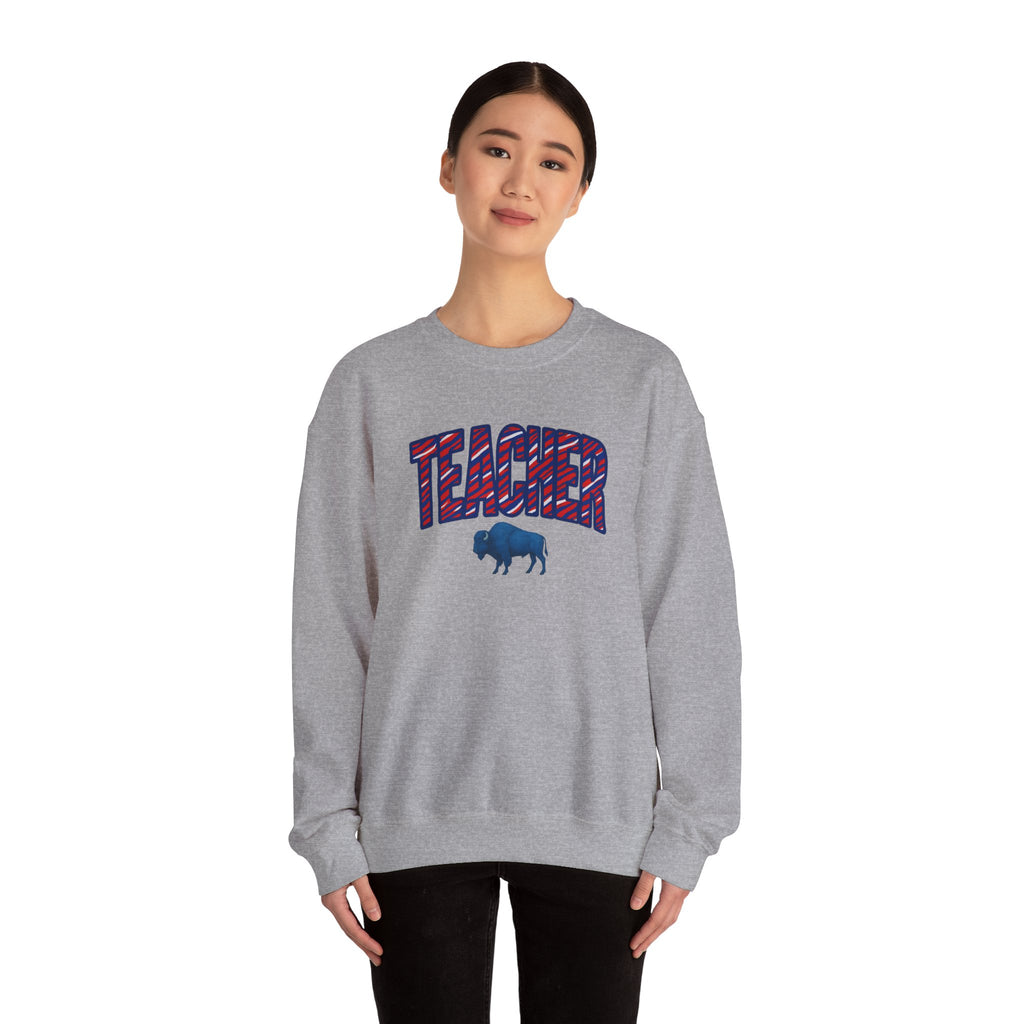 Teacher buffalo plaid arch Sweatshirt | Teacher crewneck