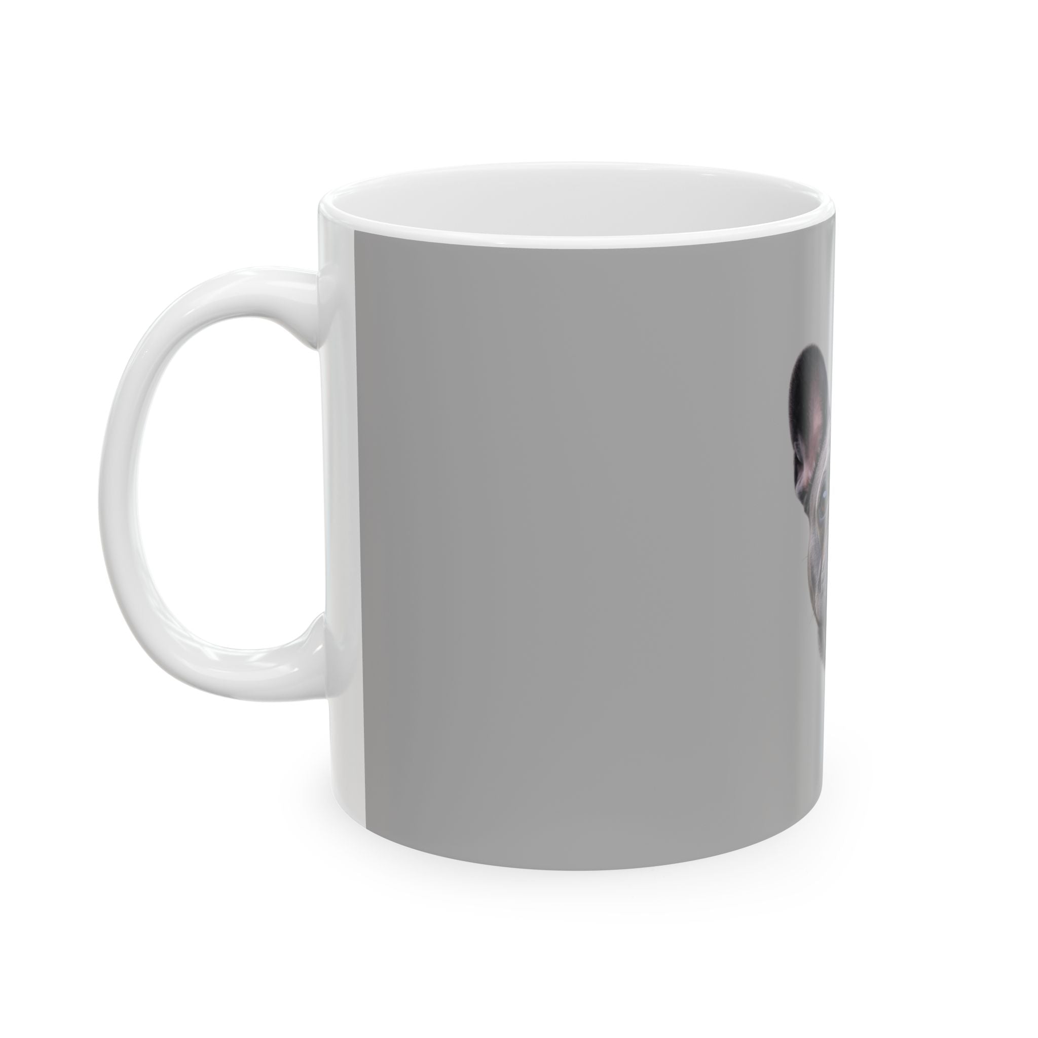 French Bulldog Face Mug | Grey Ceramic Coffee Cup