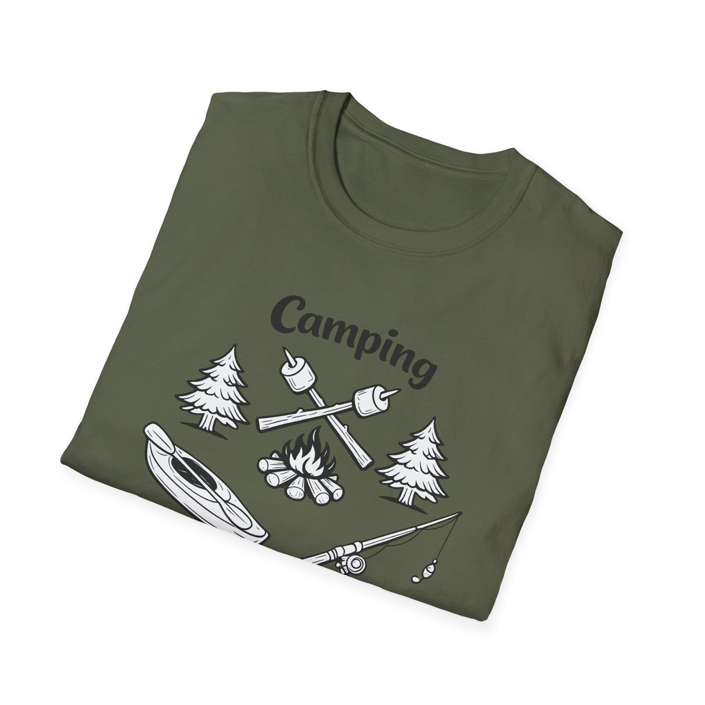 Camping Crew T-Shirt | Camping Icons, Kayak, Campfire, Fishing