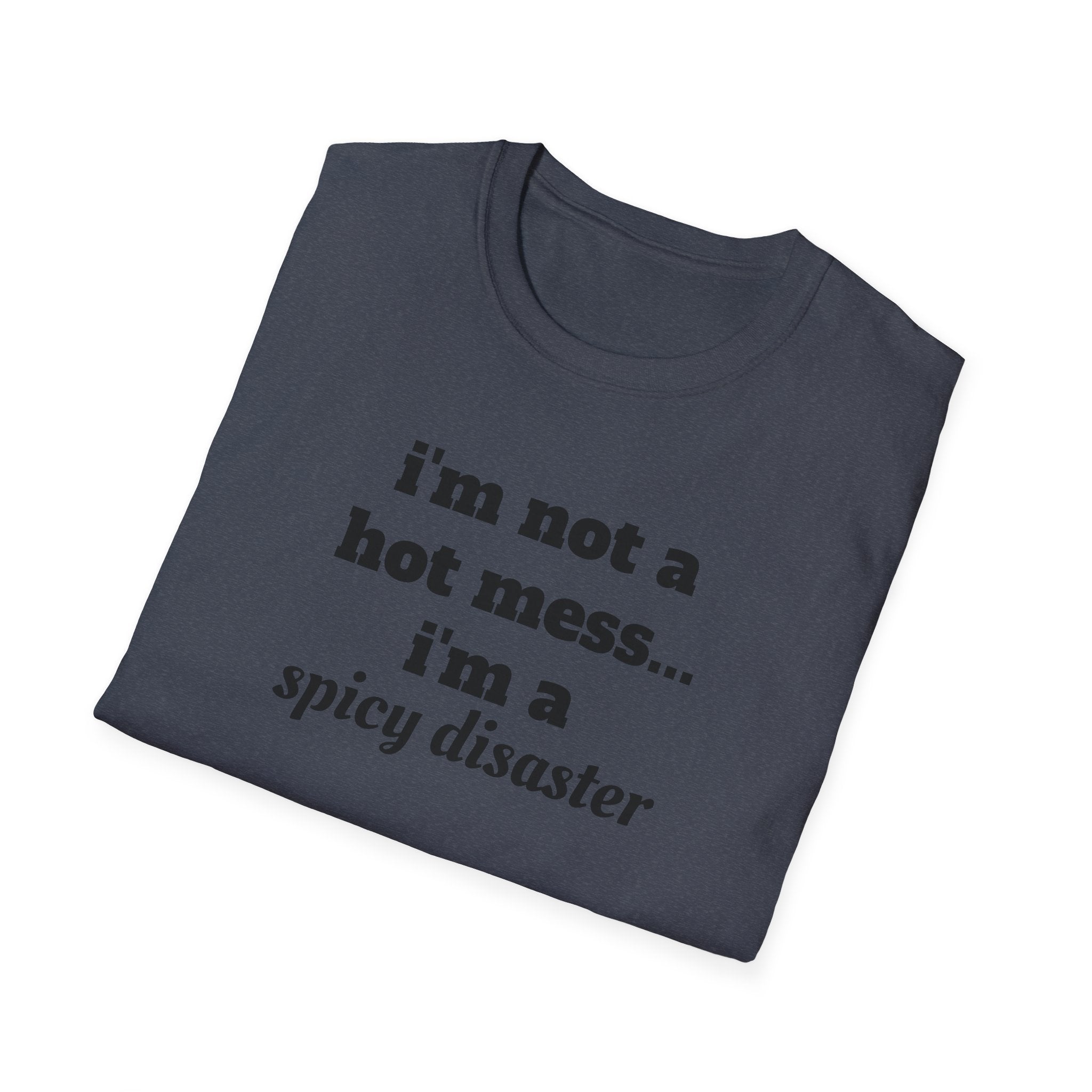 i'm not a hot mess i'm a spicy disaster funny T-Shirt | Funny Text Tee