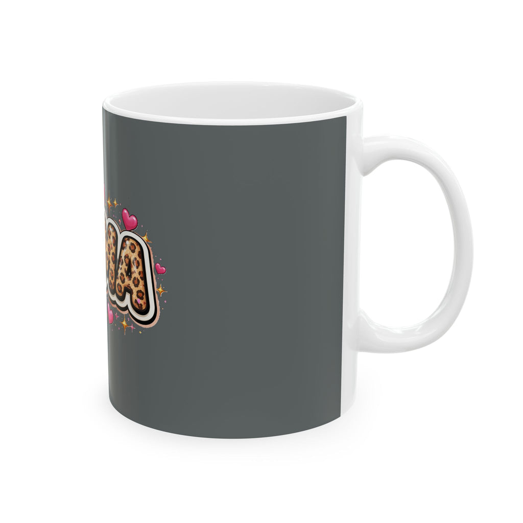 Mama Leopard Print Hearts Mug — Cute Mother’s Day Coffee Cup (11oz or 15oz)