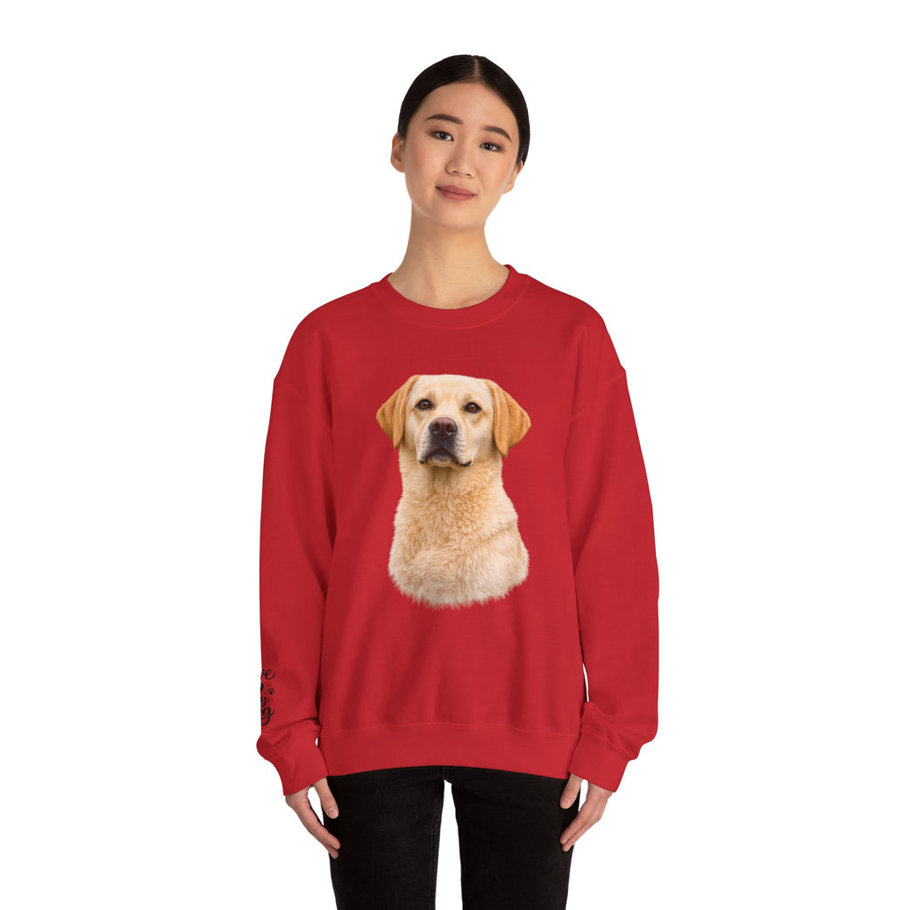 Yellow Labrador Retriever Portrait Sweatshirt | Dog Face Crewneck