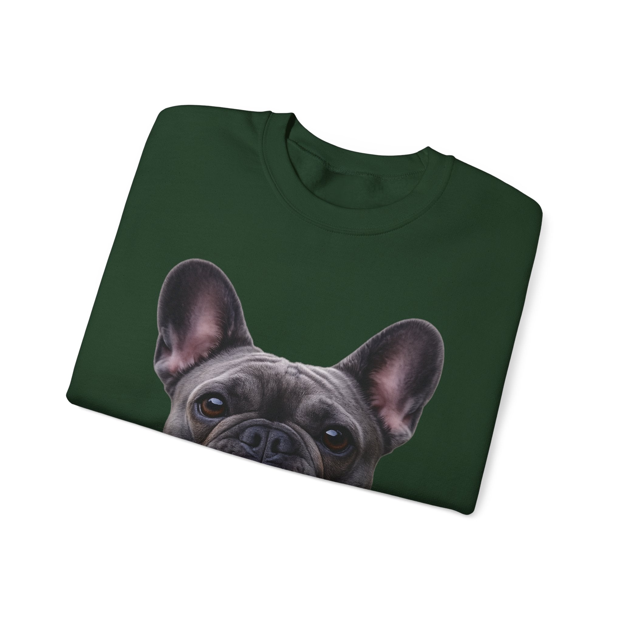 Black French Bulldog Face Sweatshirt | Frenchie Portrait Crewneck