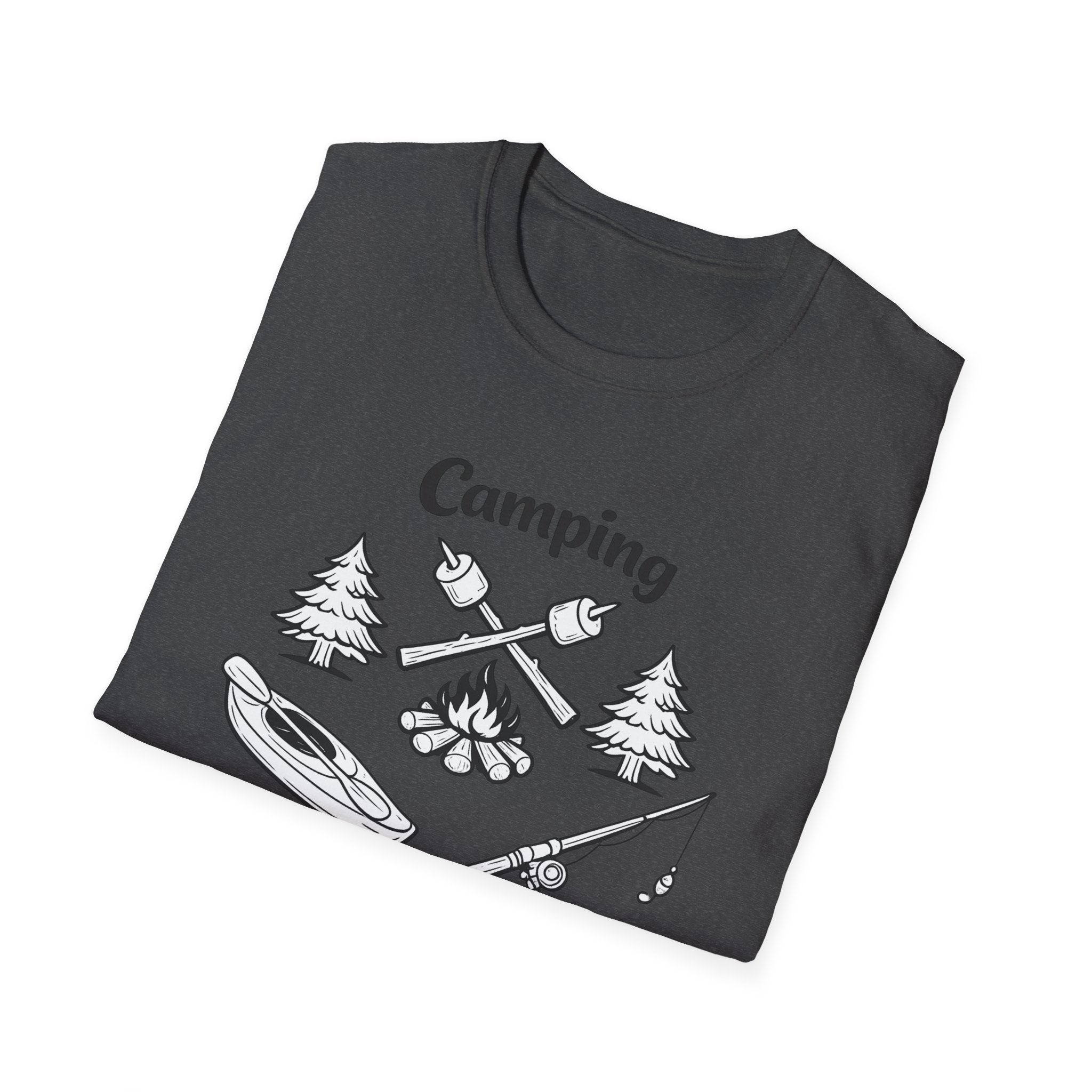 Camping Crew T-Shirt | Camping Icons, Kayak, Campfire, Fishing