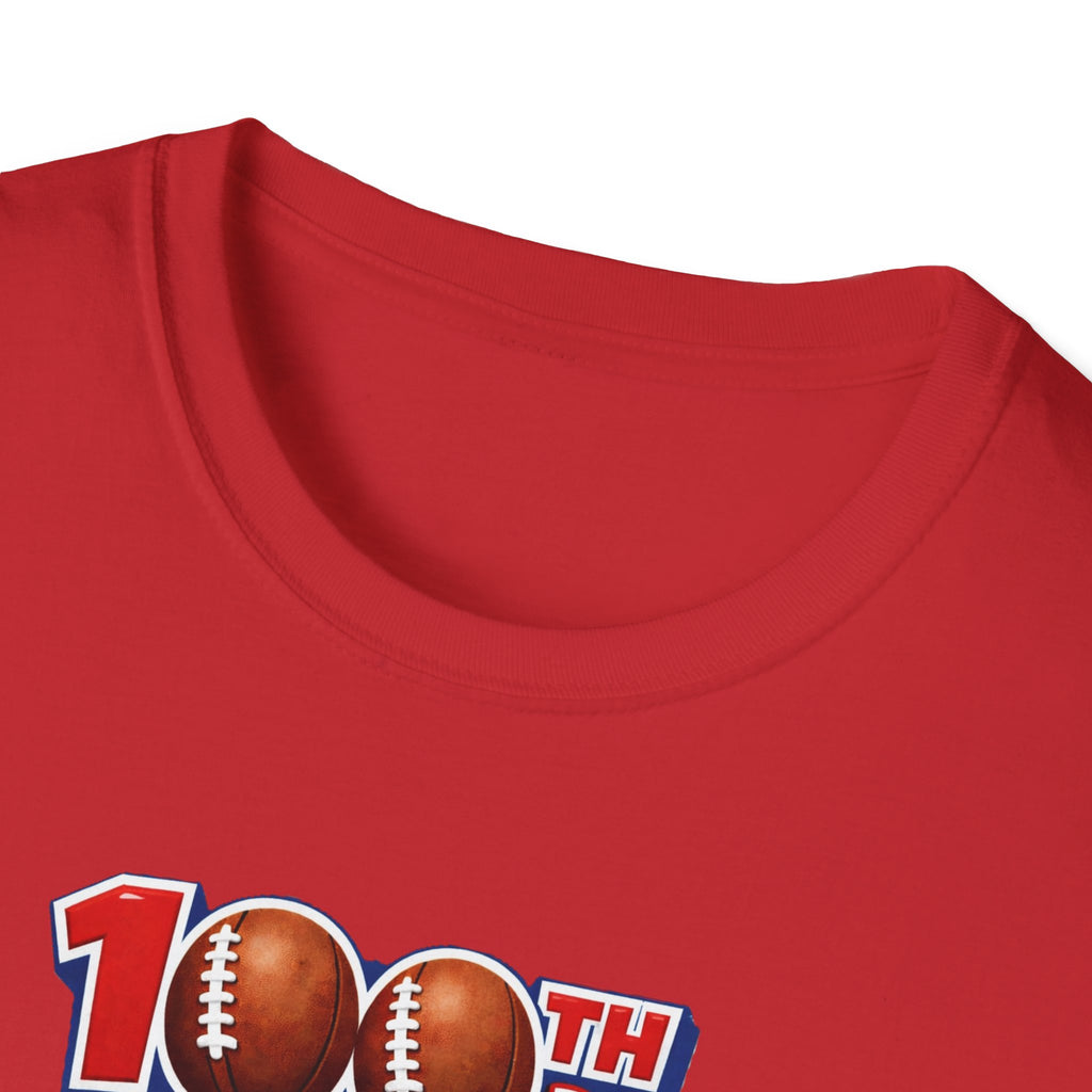 Buffalo 100th Day of School Football Mascot T-Shirt | School Celebration Tee