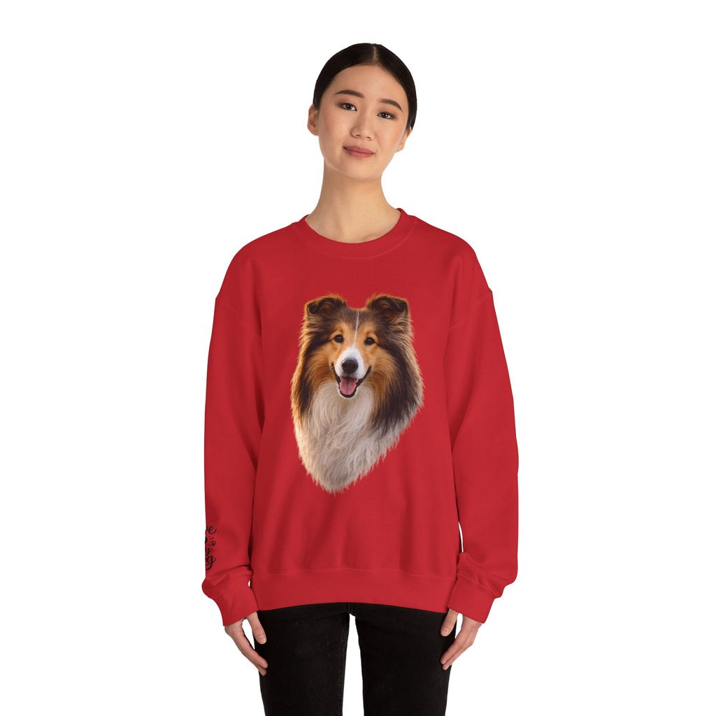 Smiling Collie Crewneck Sweatshirt | Collie Face Pullover