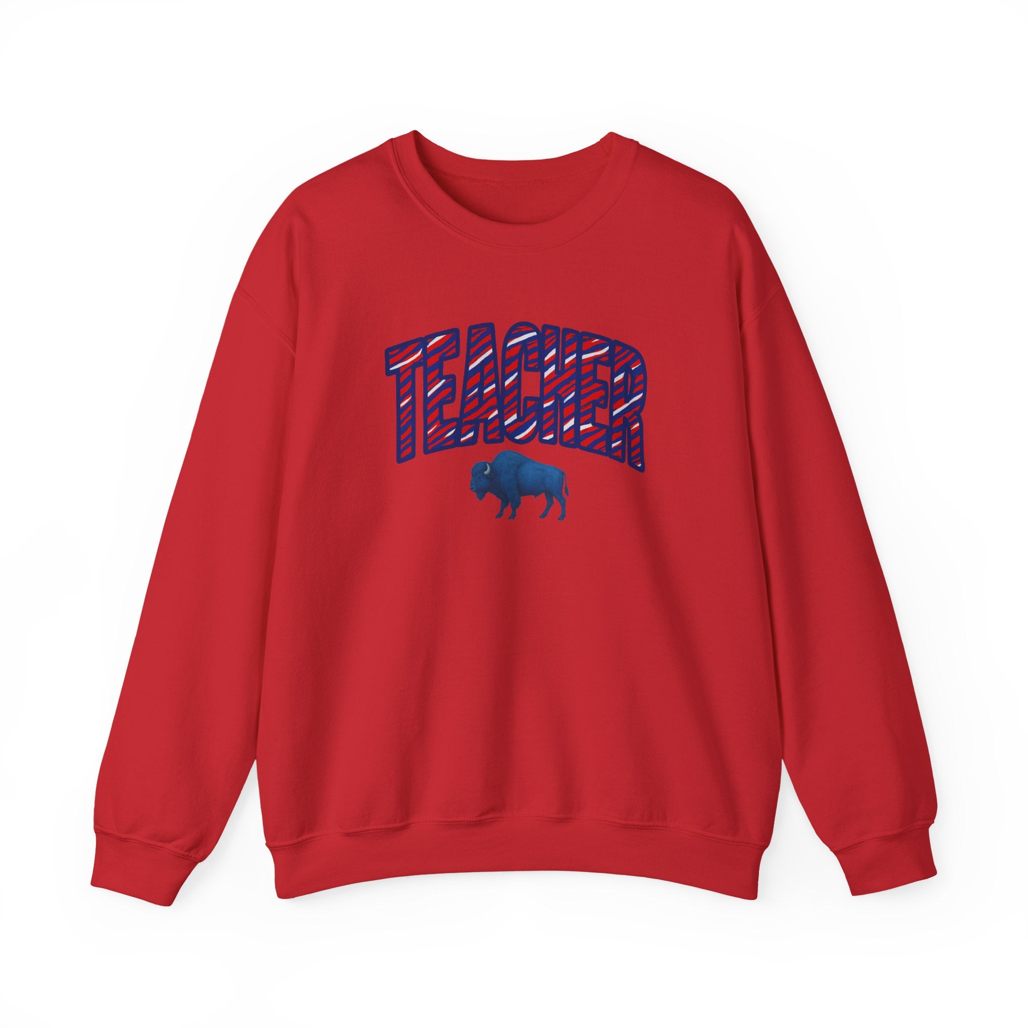 Teacher buffalo plaid arch Sweatshirt | Teacher crewneck