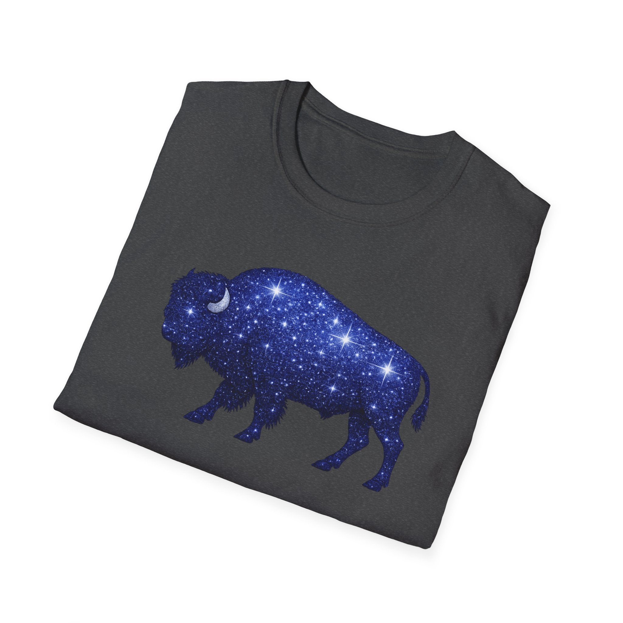 Starry Buffalo T-Shirt | Night Sky Bison Silhouette