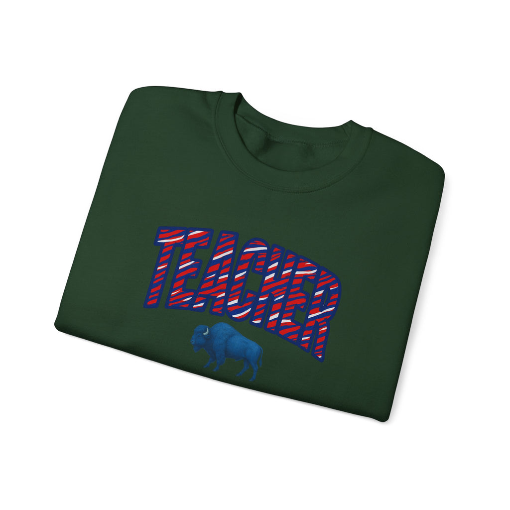 Teacher buffalo plaid arch Sweatshirt | Teacher crewneck