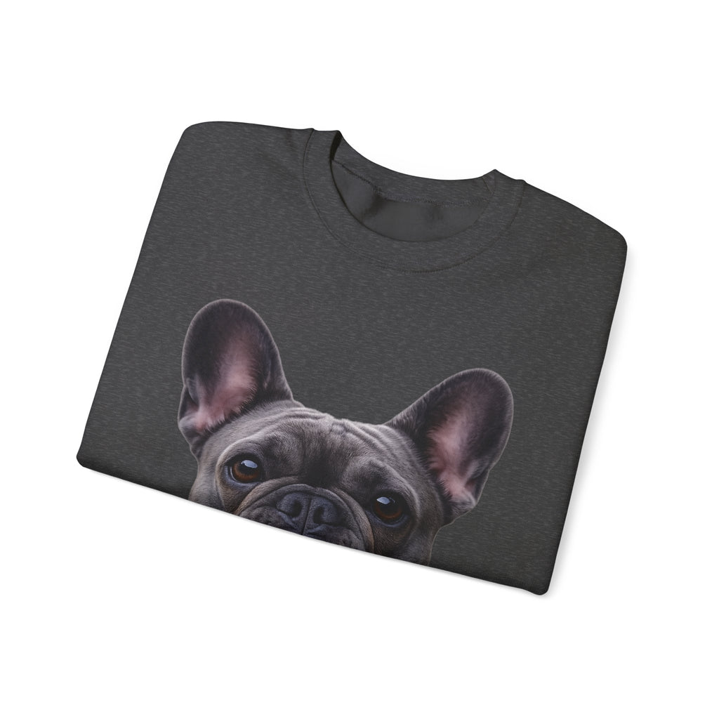Black French Bulldog Face Sweatshirt | Frenchie Portrait Crewneck