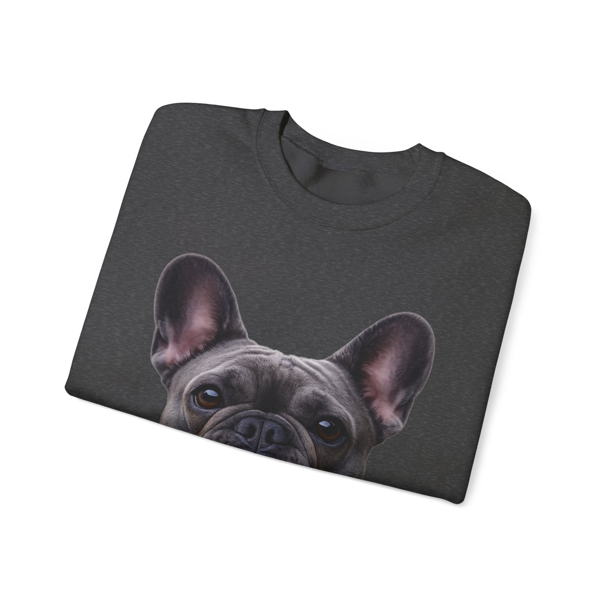 Black French Bulldog Face Sweatshirt | Frenchie Portrait Crewneck