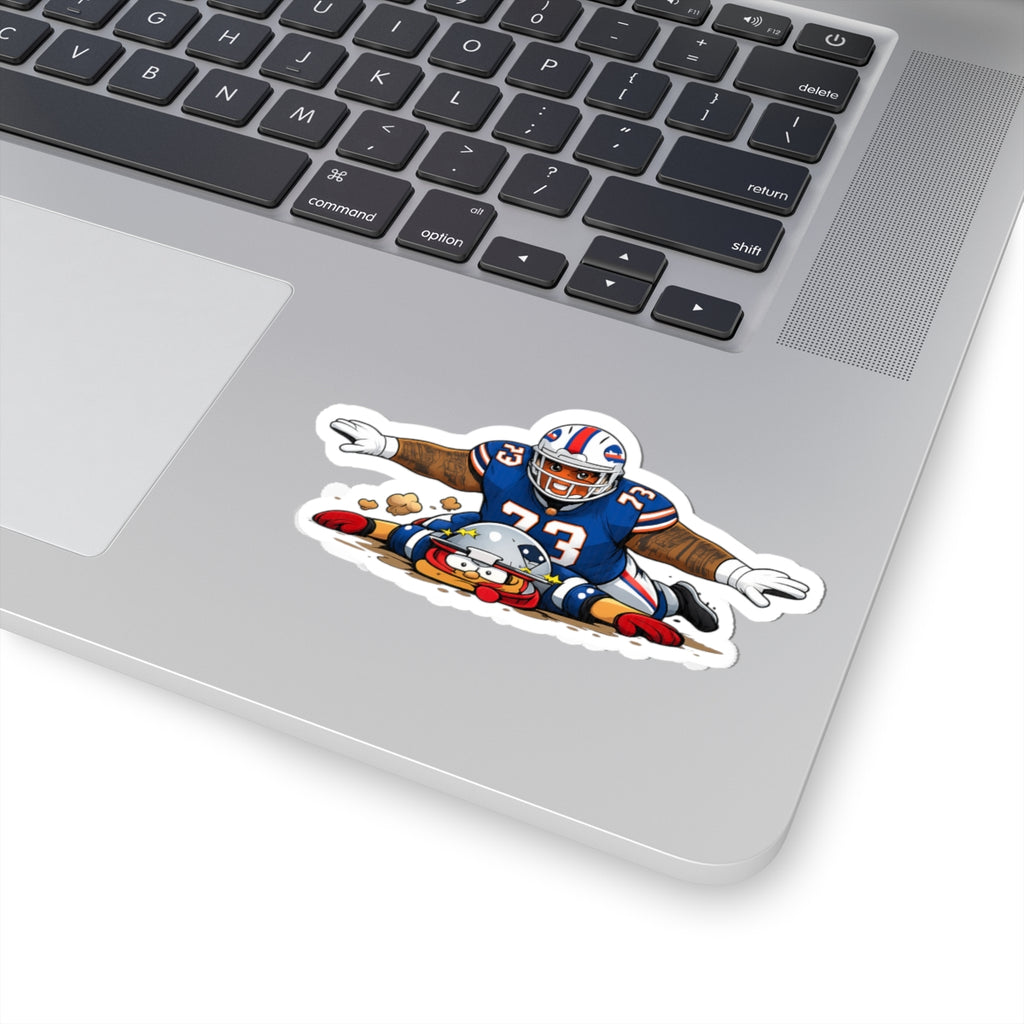 Look Mom No Hands Cartoon Football Tackle Sticker | Kiss-Cut Sticker