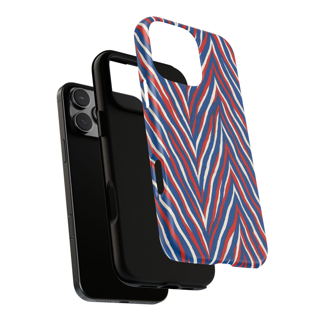 Red White Blue Zebra Stripe Tough Case | Patriotic Phone Cover