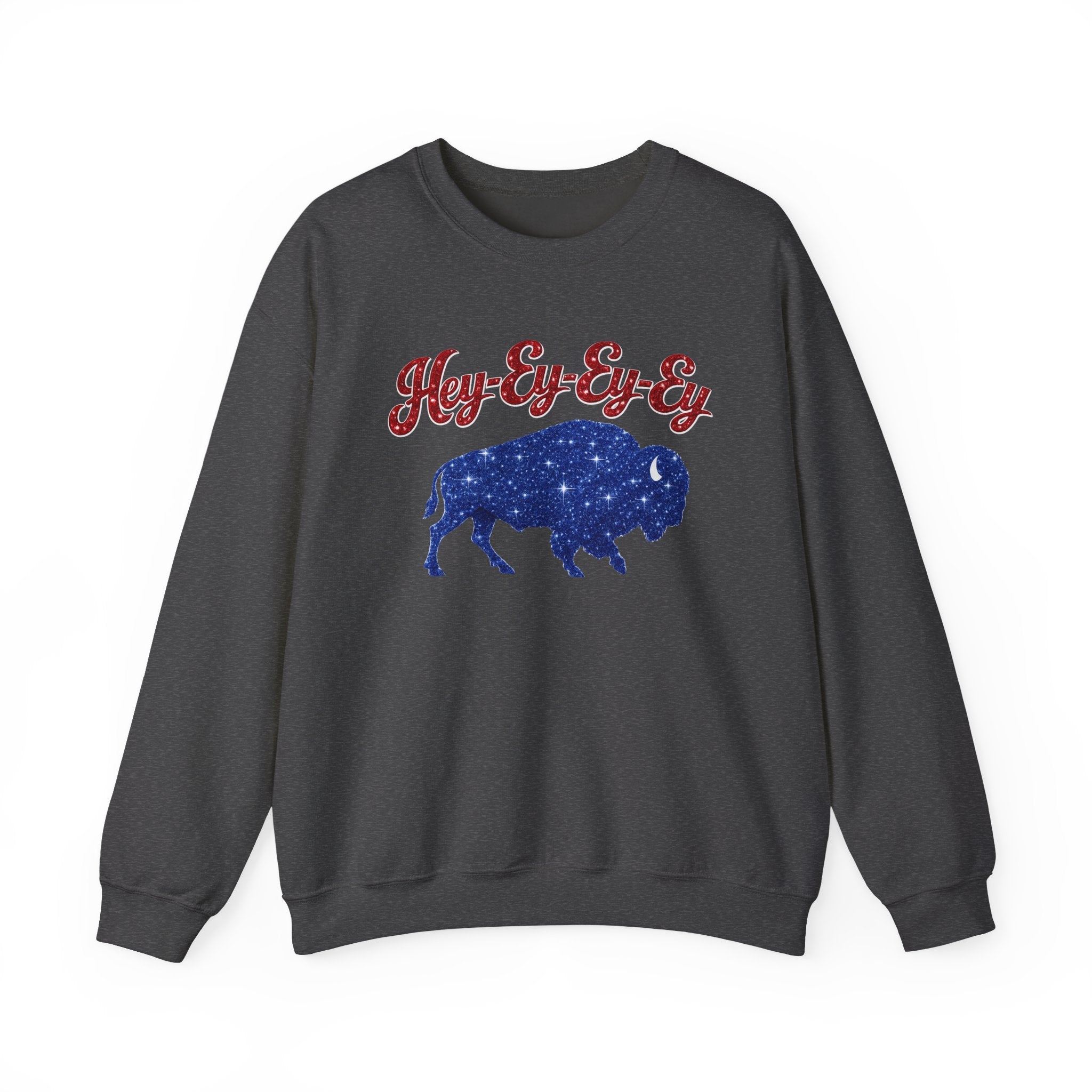 Hey-Ey-Ey Buffalo crewneck sweatshirt | Starry silhouette, rustic buffalo