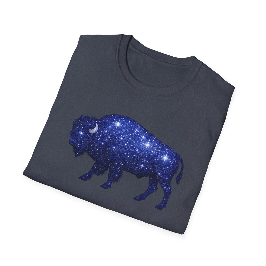 Starry Buffalo T-Shirt | Night Sky Bison Silhouette