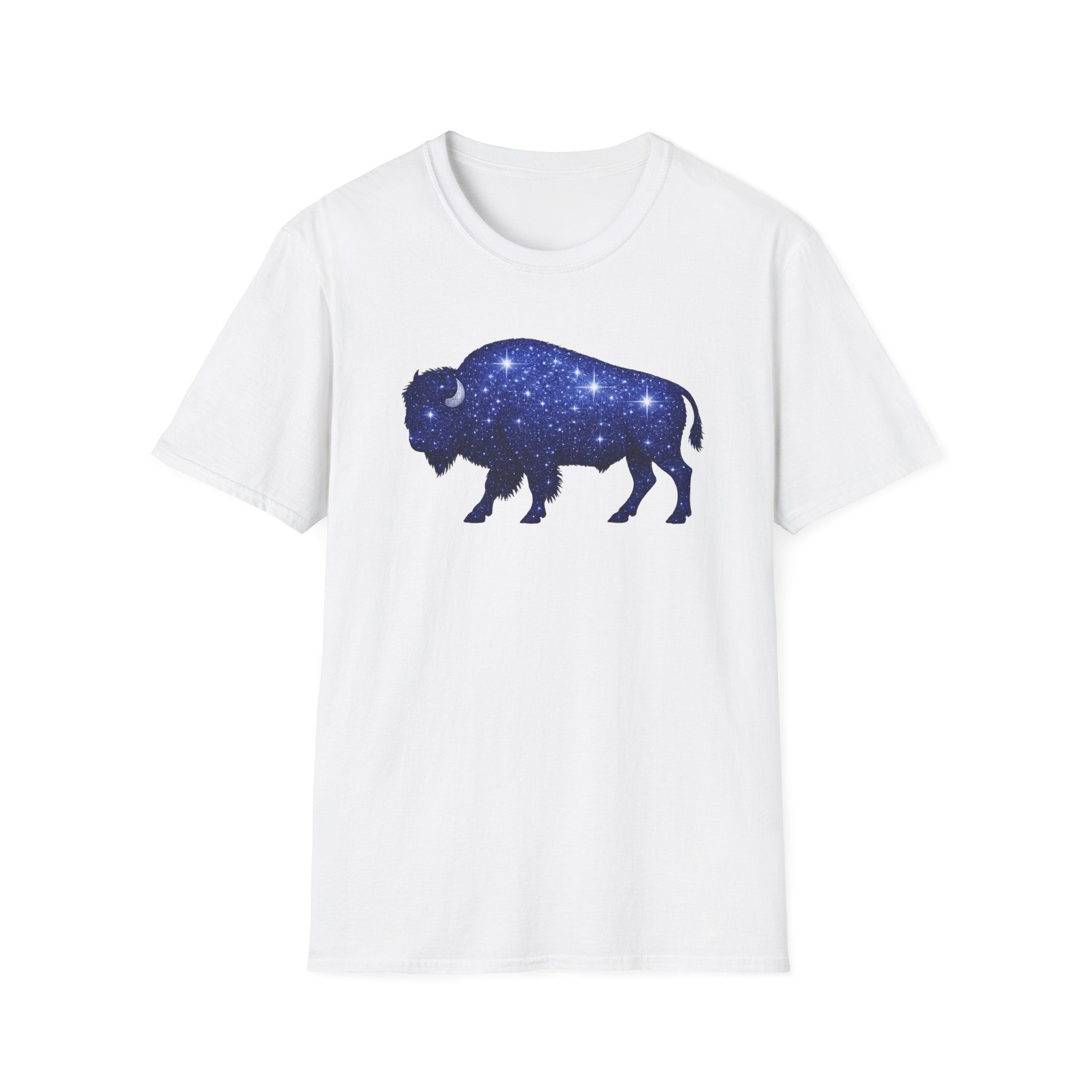 Starry Buffalo T-Shirt | Night Sky Bison Silhouette