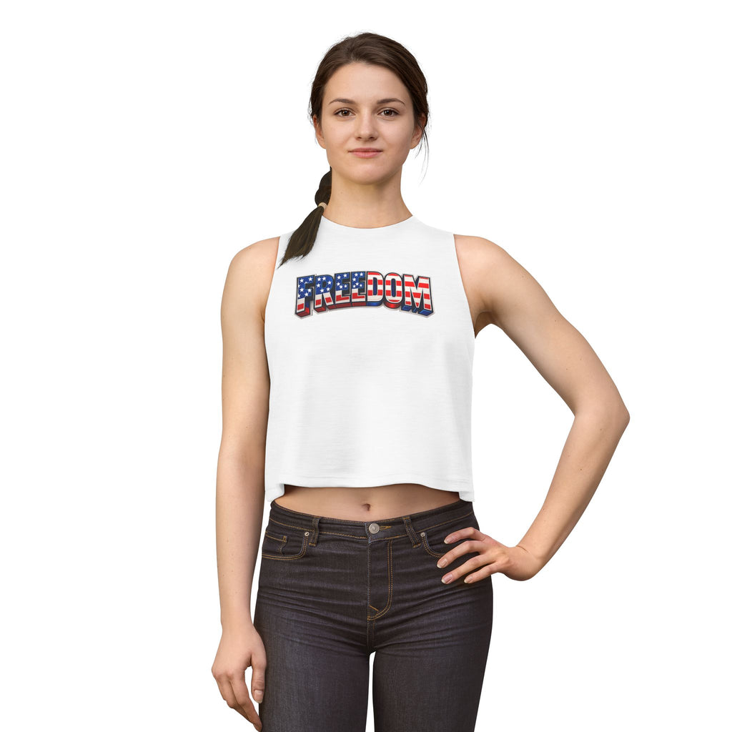 Freedom Graphic Crop Top — American Flag Patriotic Women's Tank