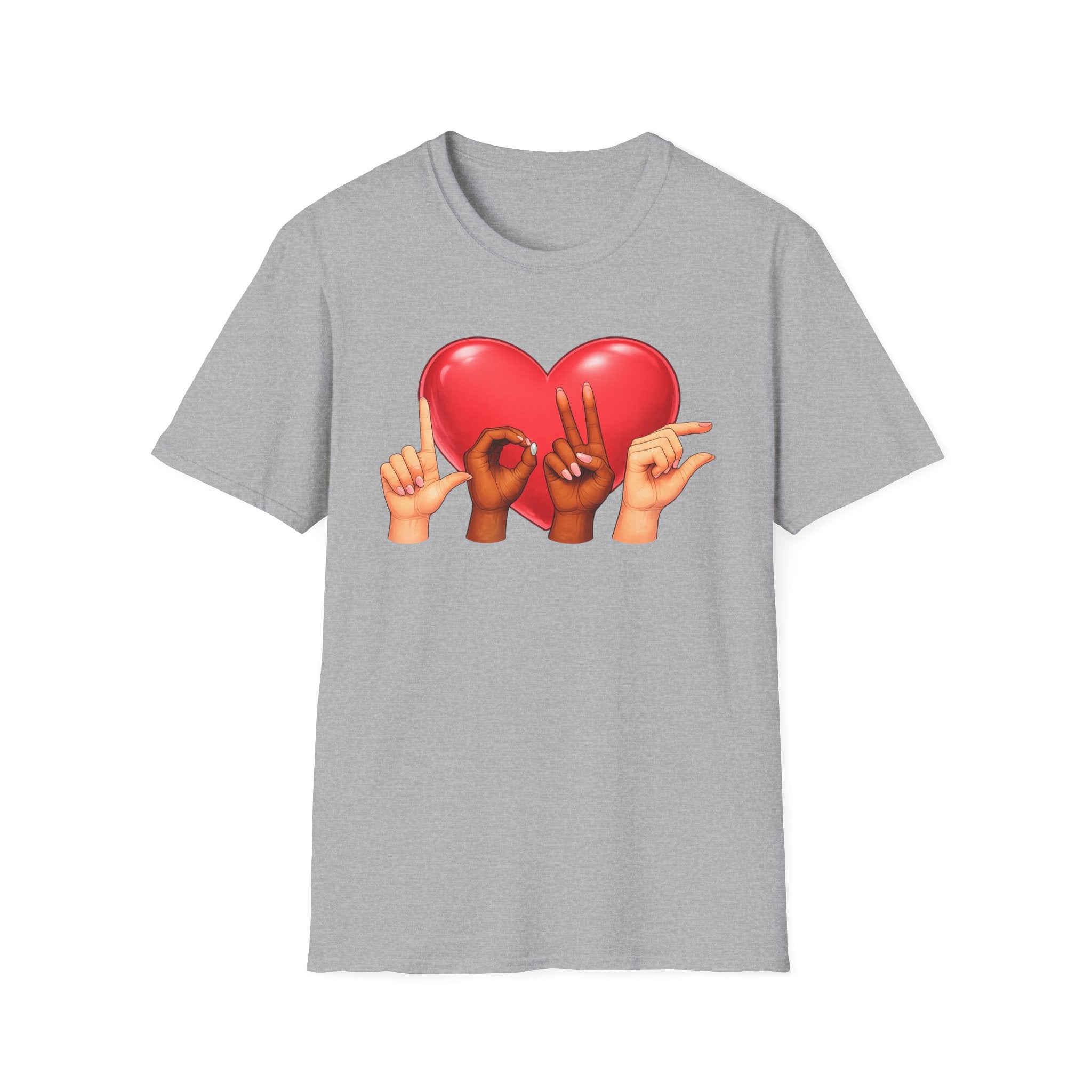 ASL Hands Love Heart T-Shirt | Hand Sign Heart Tee