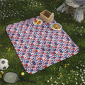 Patriotic Stars & Stripes Picnic Blanket — Red White Blue Outdoor Throw
