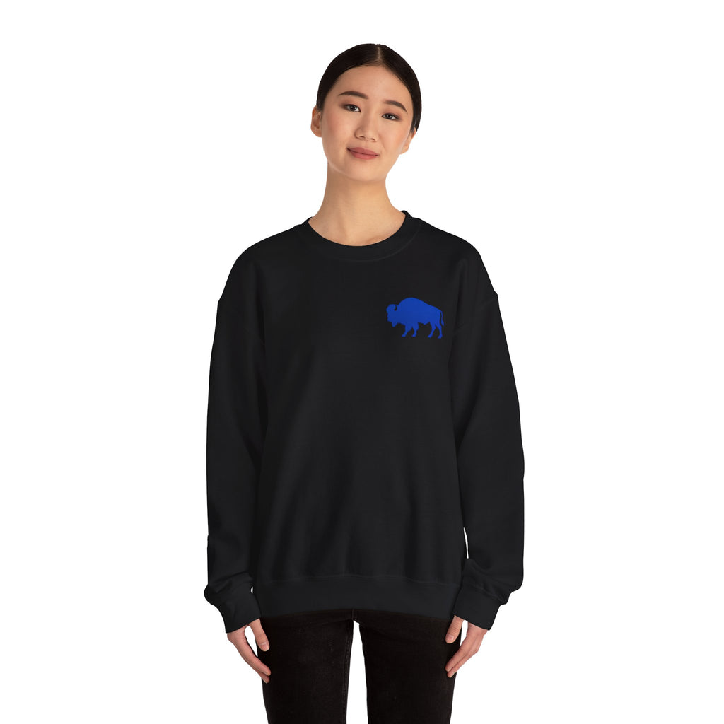 Where Else Would You Rather Be Than Right Here Right Now Crewneck Sweatshirt | Buffalo Chest Logo