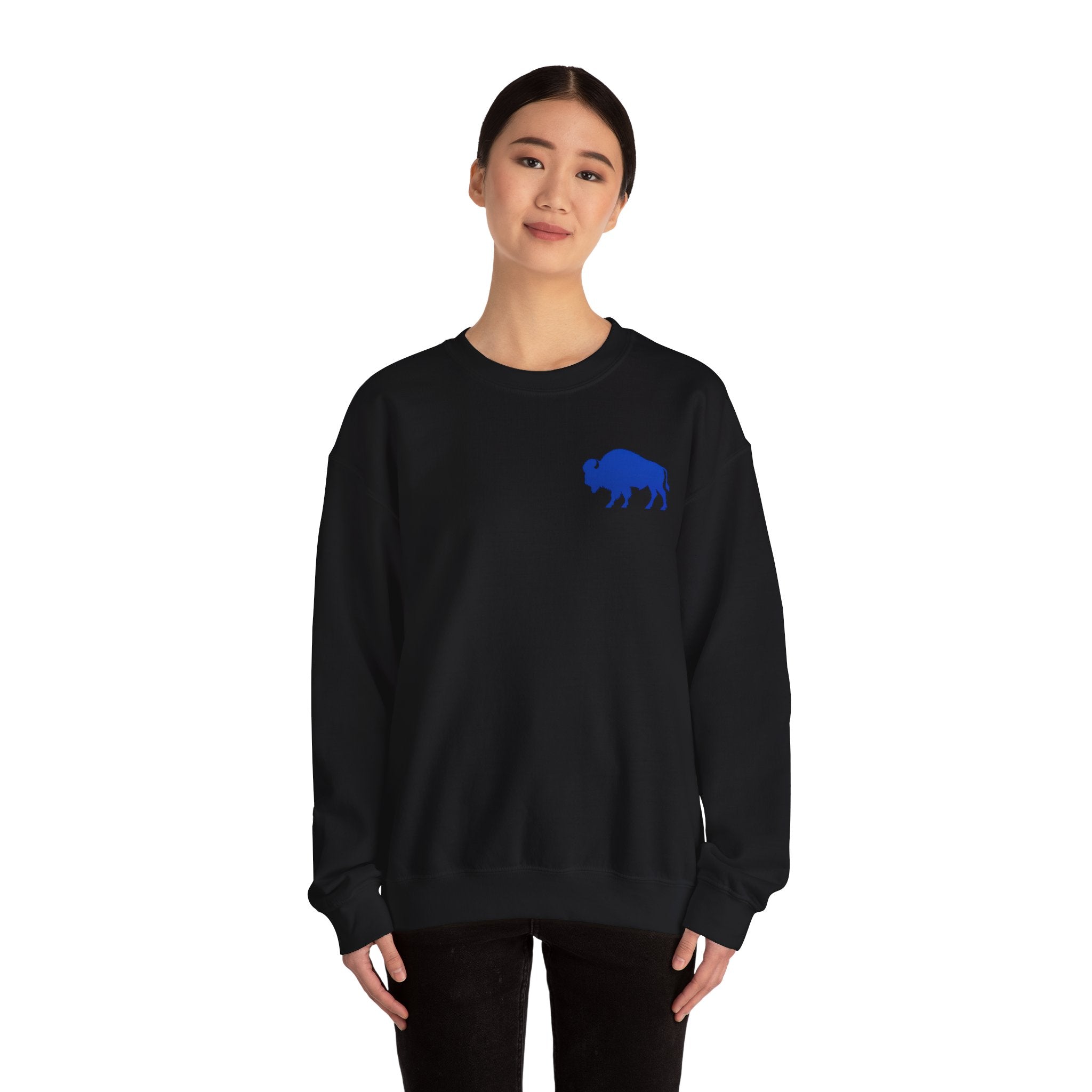 Where Else Would You Rather Be Than Right Here Right Now Crewneck Sweatshirt | Buffalo Chest Logo