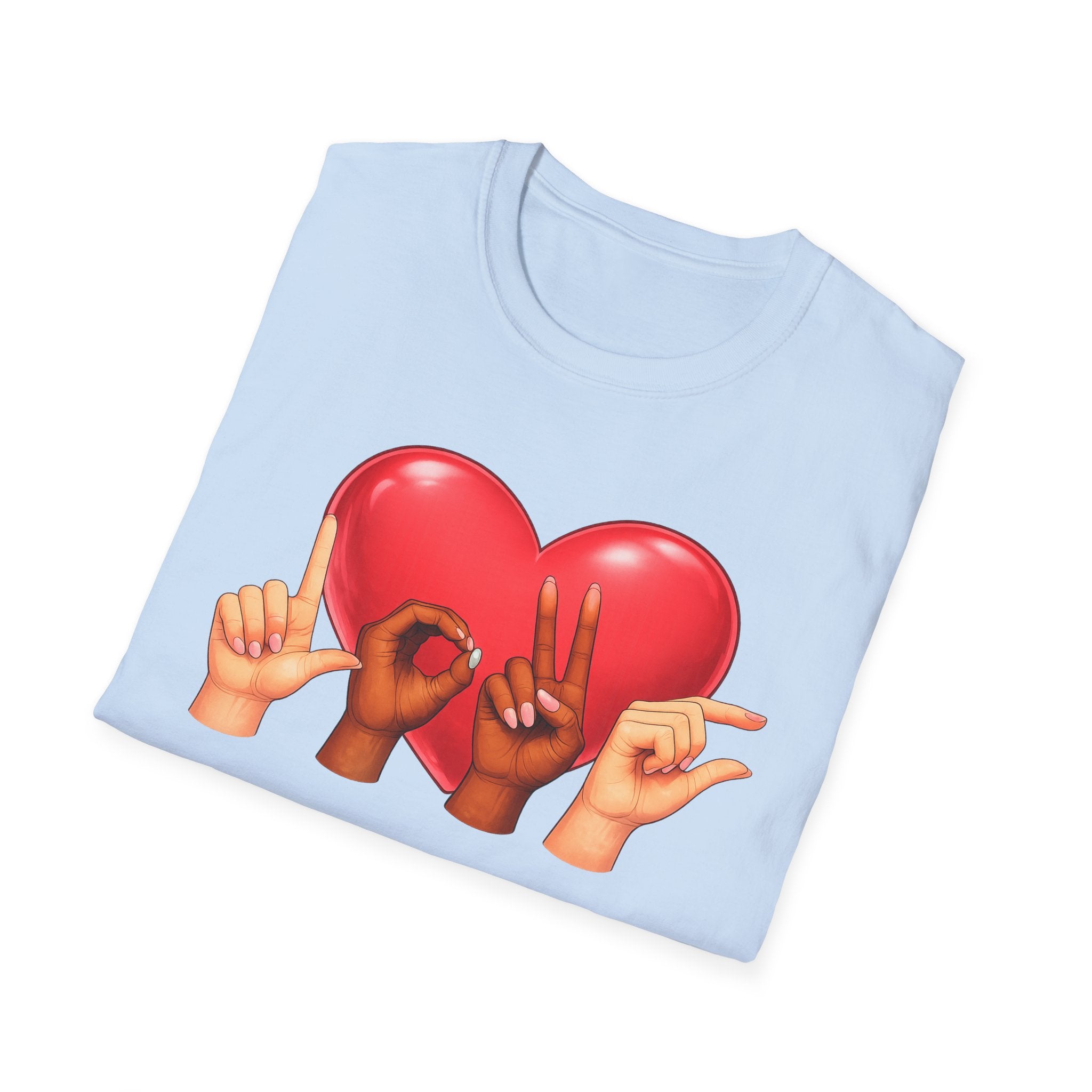 ASL Hands Love Heart T-Shirt | Hand Sign Heart Tee