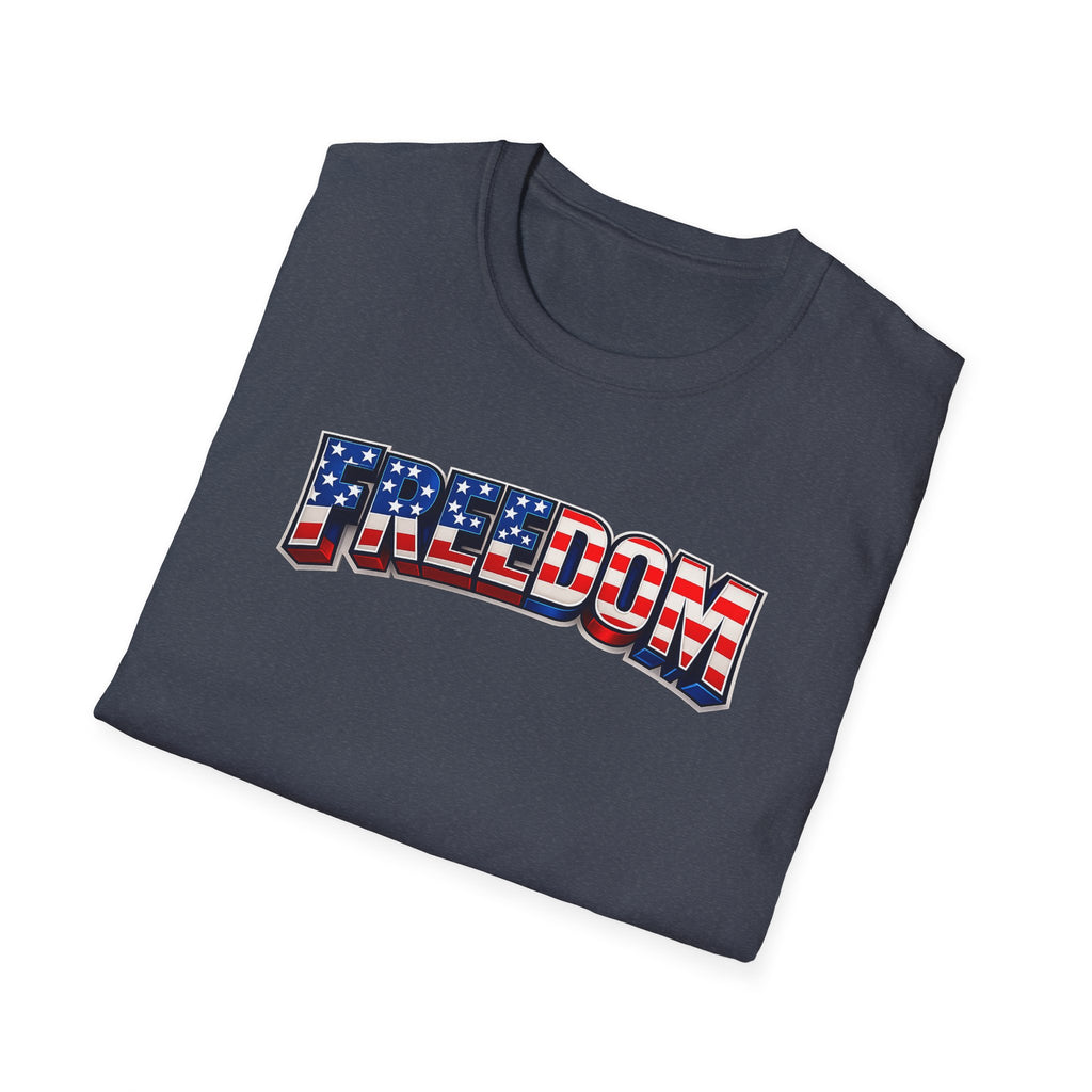 Freedom Flag T-Shirt — Patriotic USA Stars & Stripes Tee for 4th of July