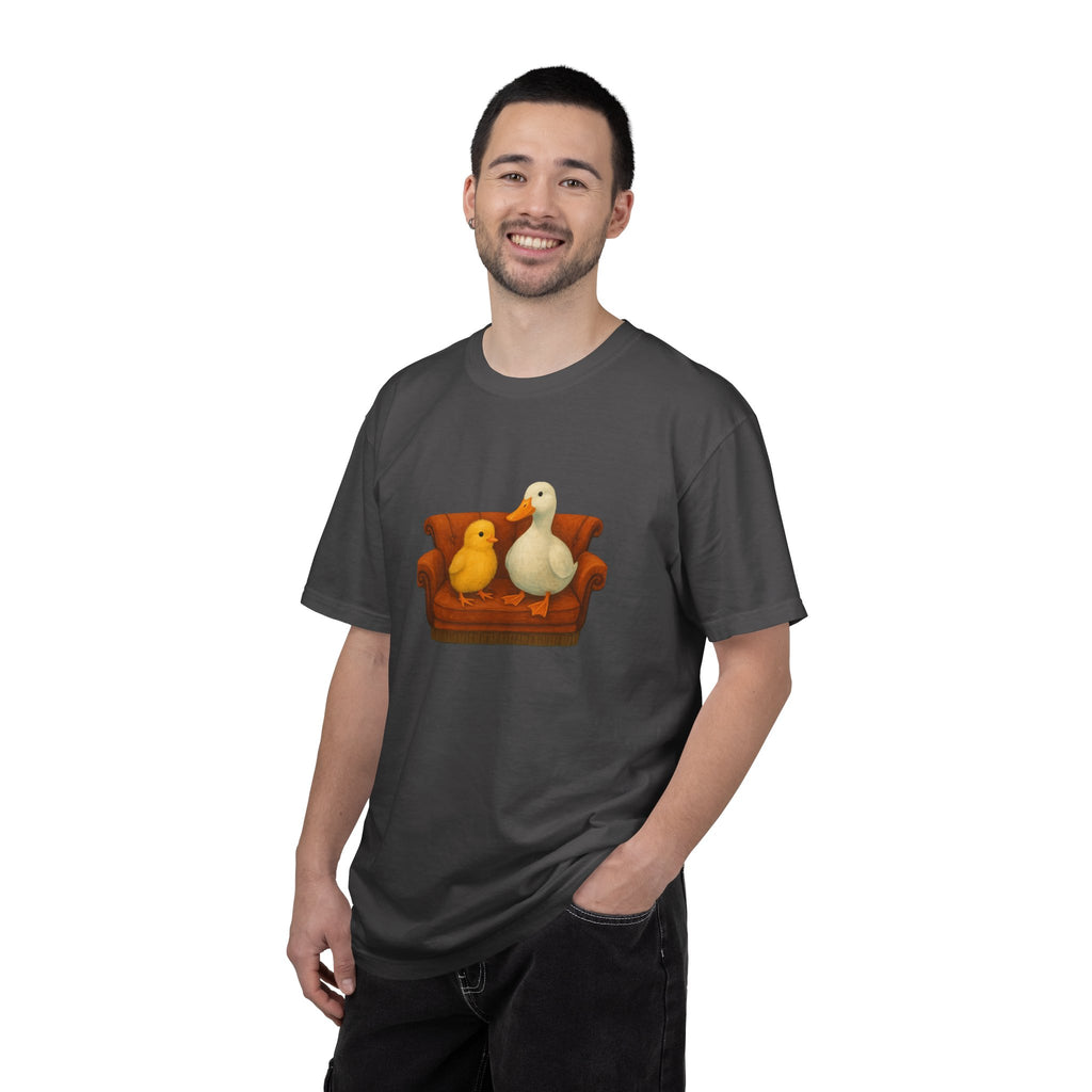 Duck and Chick on Couch T-Shirt | Cute Animal Illustration