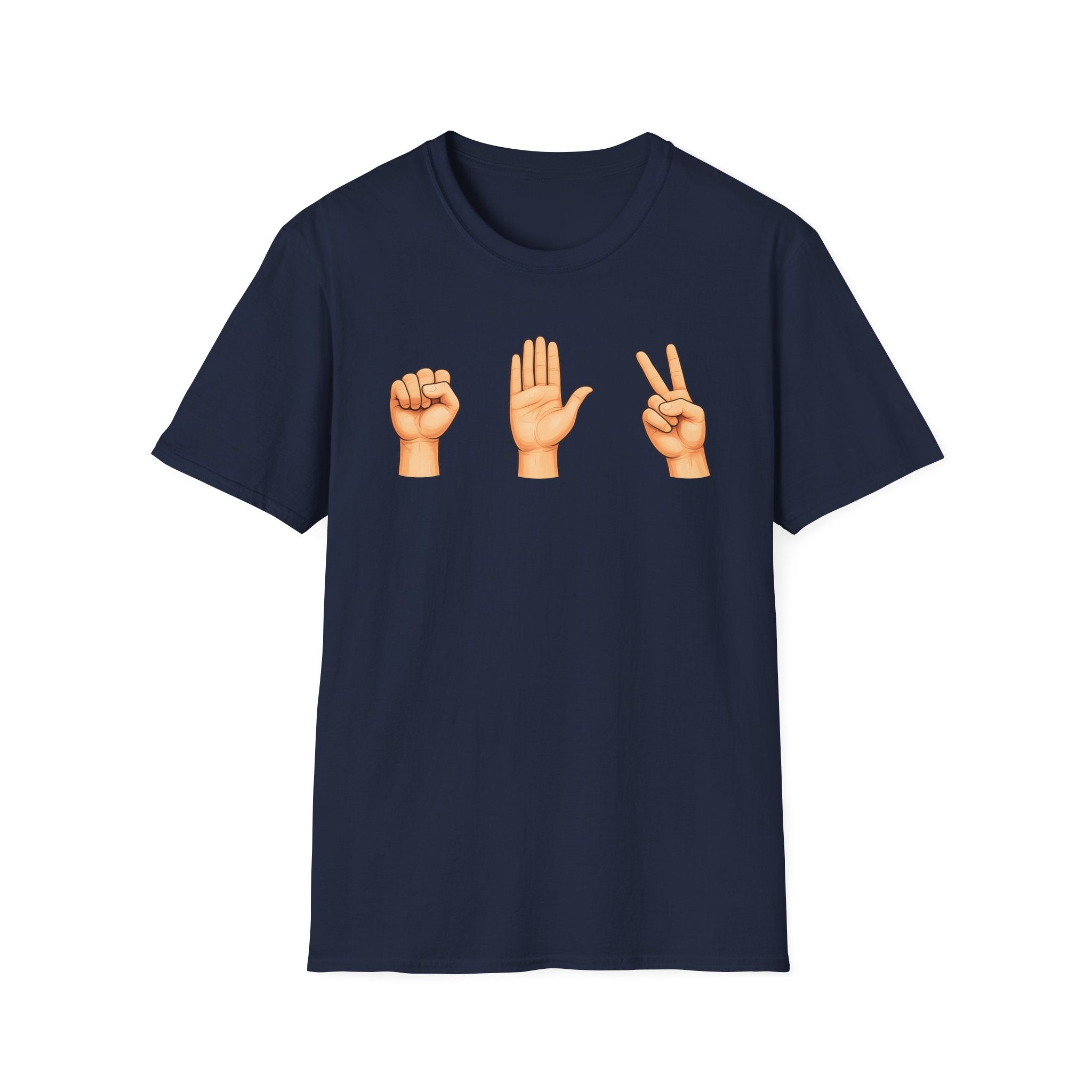 Rock Paper Scissors T-Shirt | Hand Emoji Design, Casual Tee