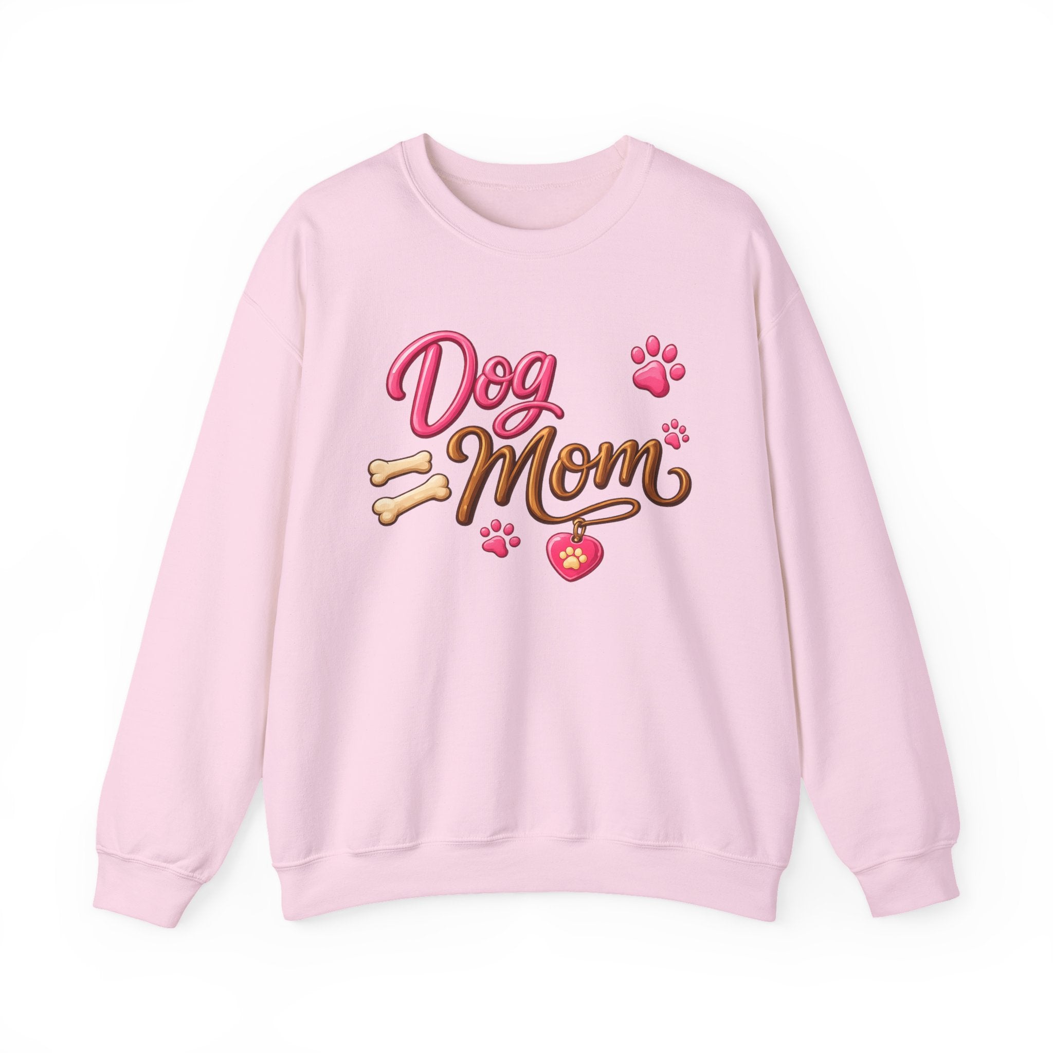 Dog Mom sweatshirt | paw prints, bones, heart tag