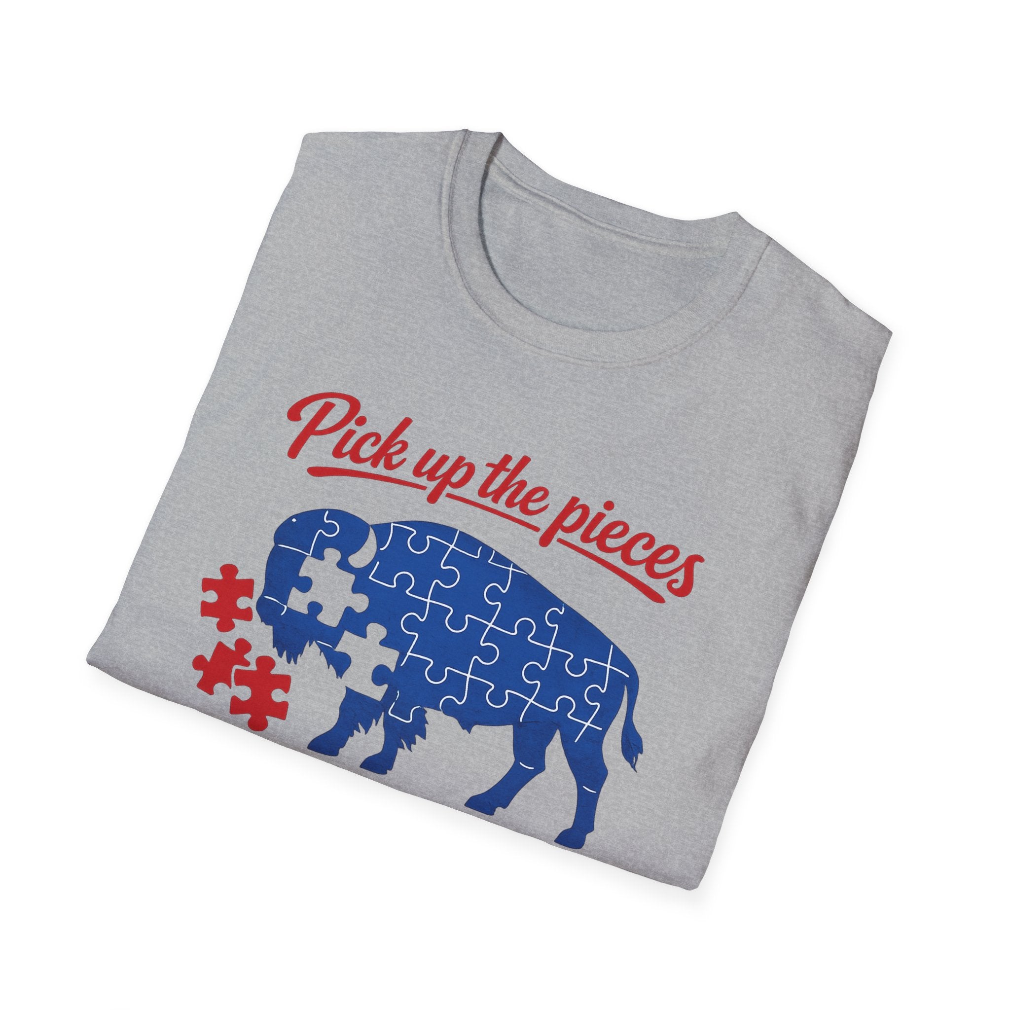 Buffalo Puzzle Piece design T-Shirt | Pick up the pieces, we put it back together again