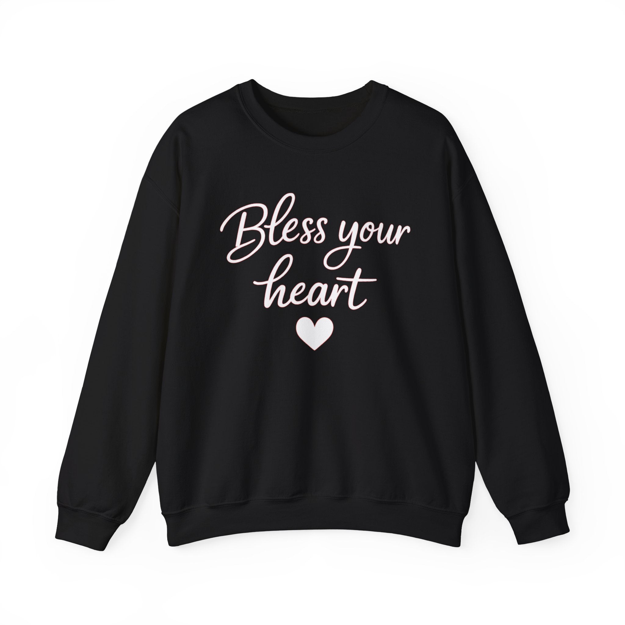 Bless Your Heart crewneck sweatshirt | Script text with heart design