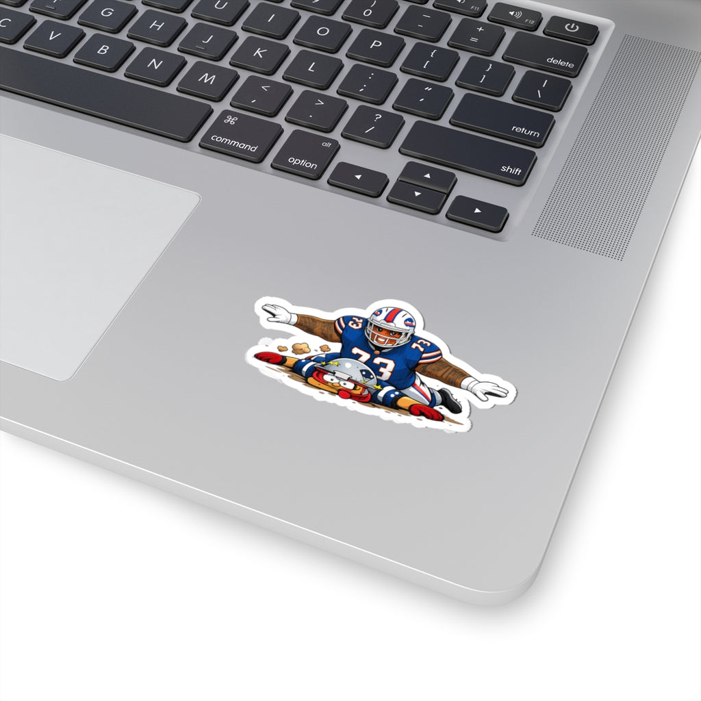 Look Mom No Hands Cartoon Football Tackle Sticker | Kiss-Cut Sticker